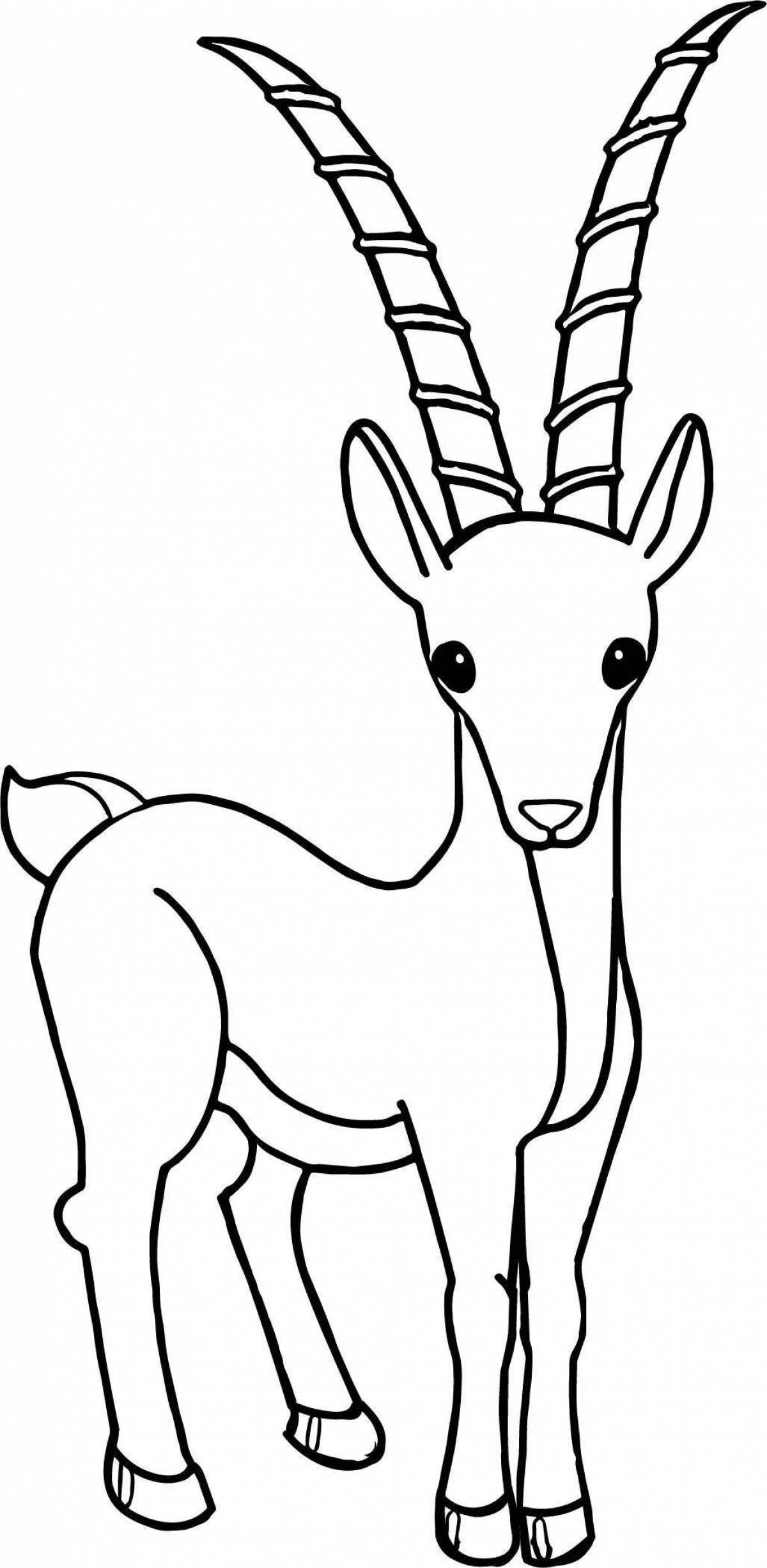 Colorful gazelle coloring book