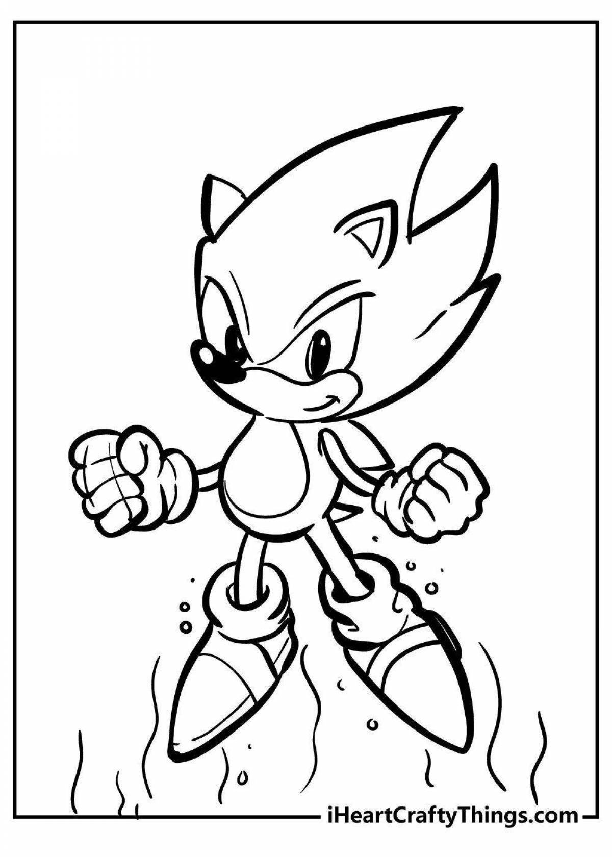 Colorful sonic theos coloring book