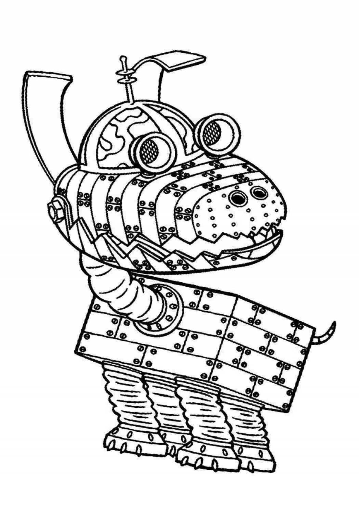 Robot girl fun coloring book