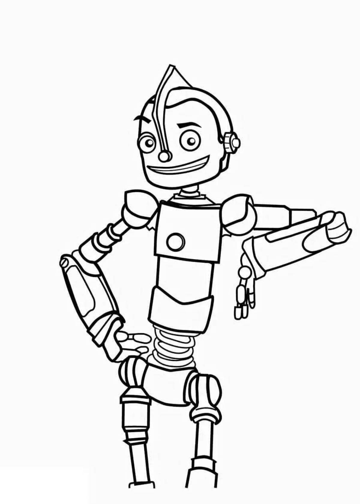 Fun coloring robot girl