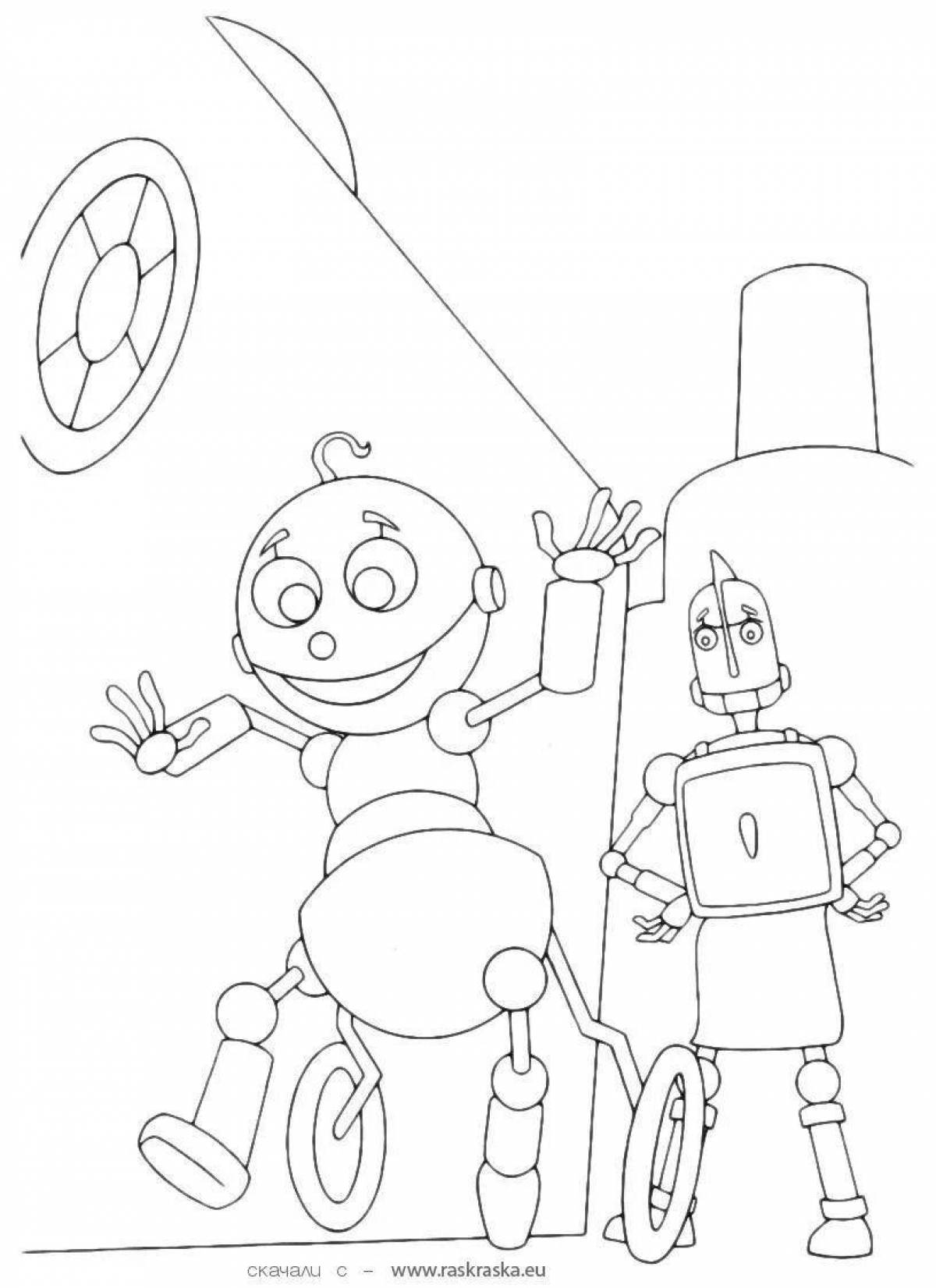 Coloring page incredible robot girl