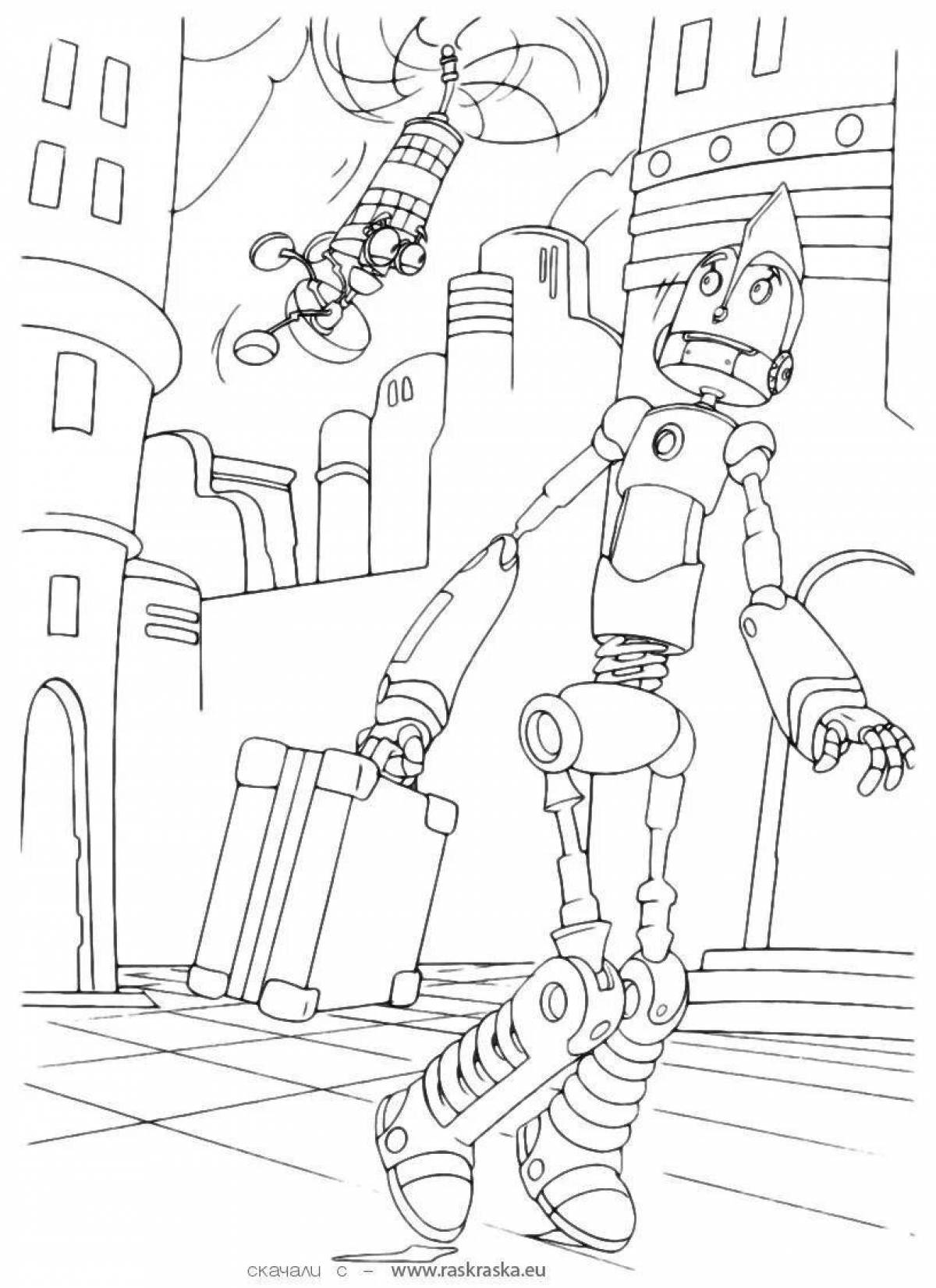 Coloring page wonderful robot girl