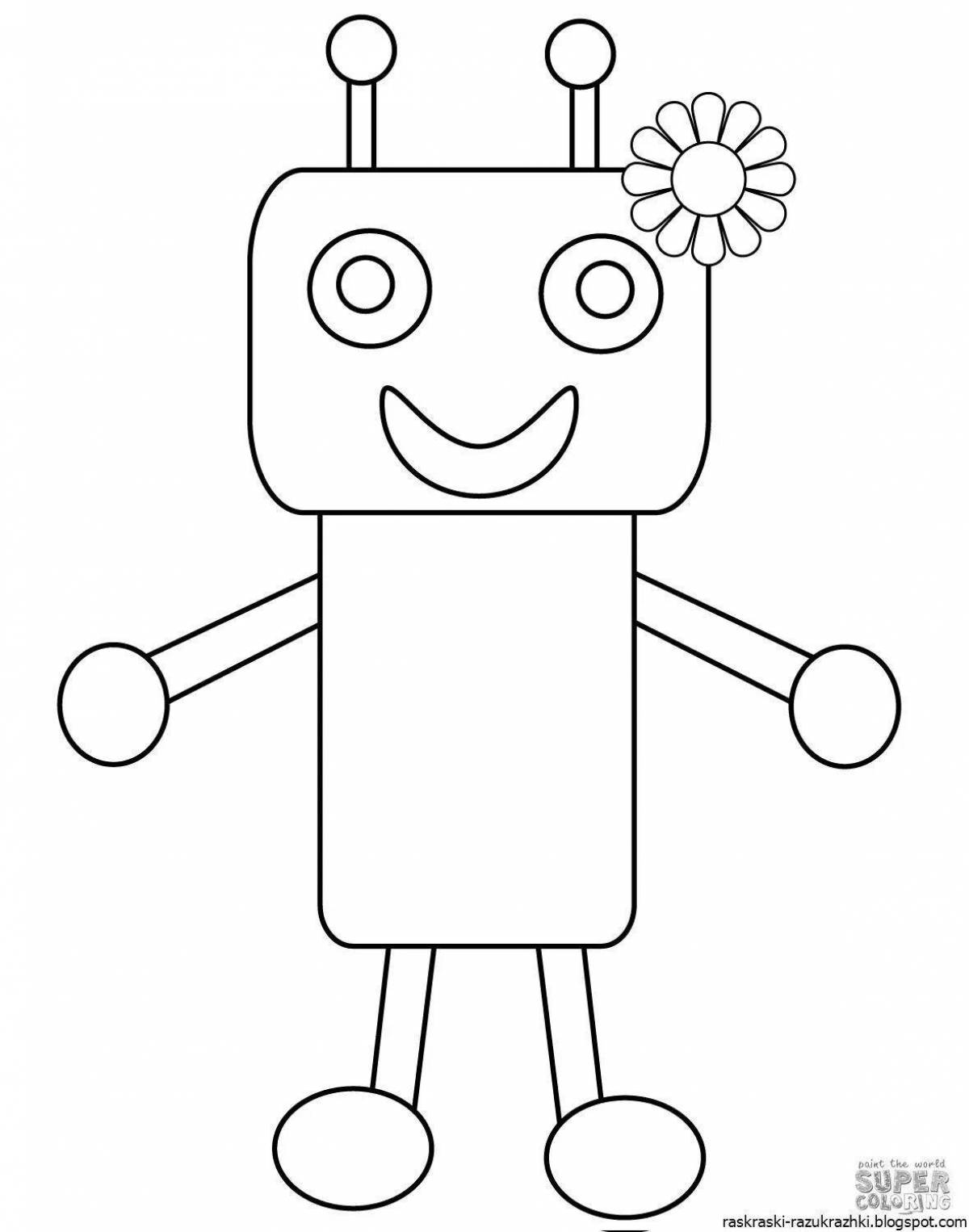 Coloring page awesome robot girl