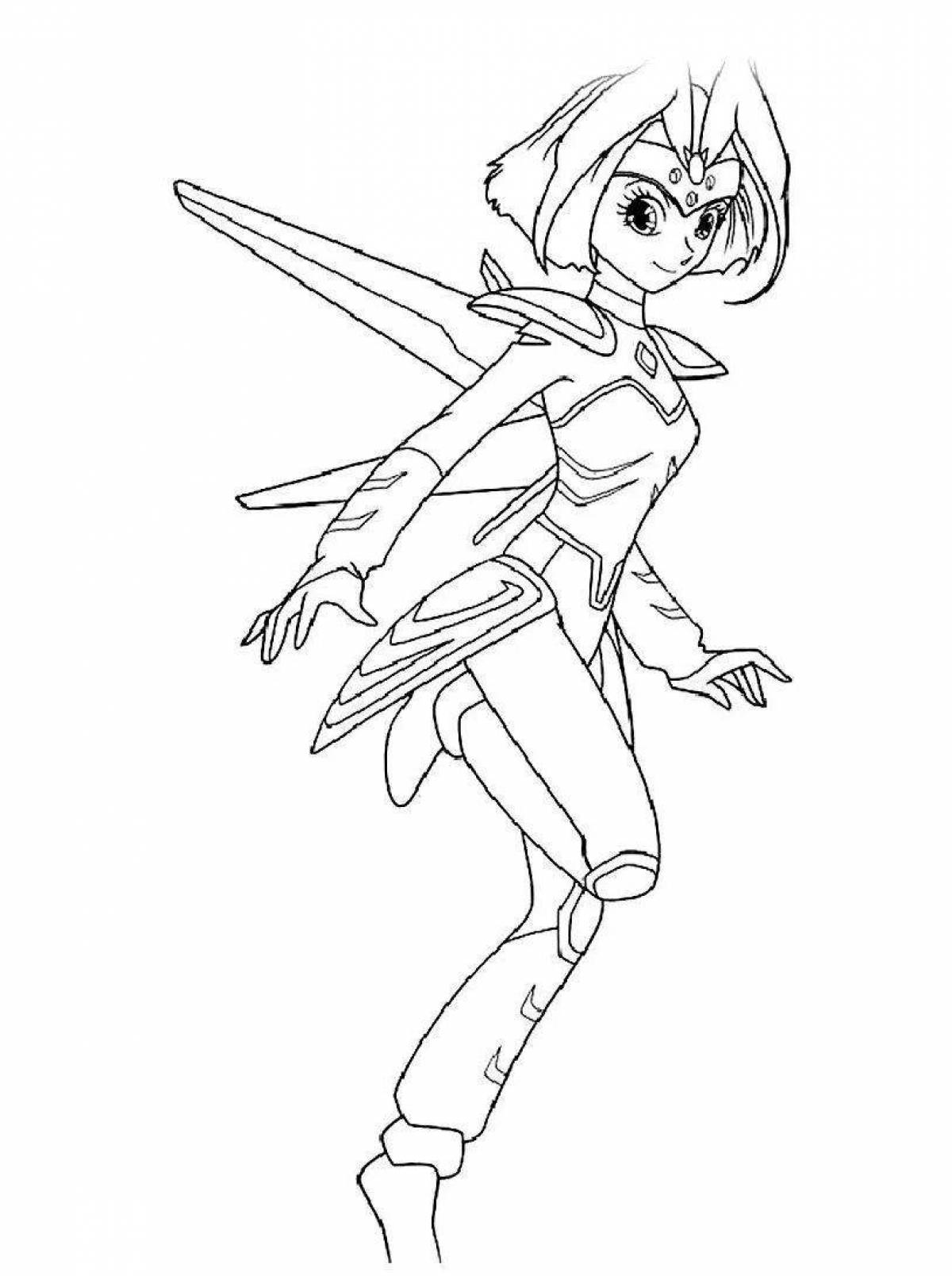 Colorful Robot Girls Coloring Page