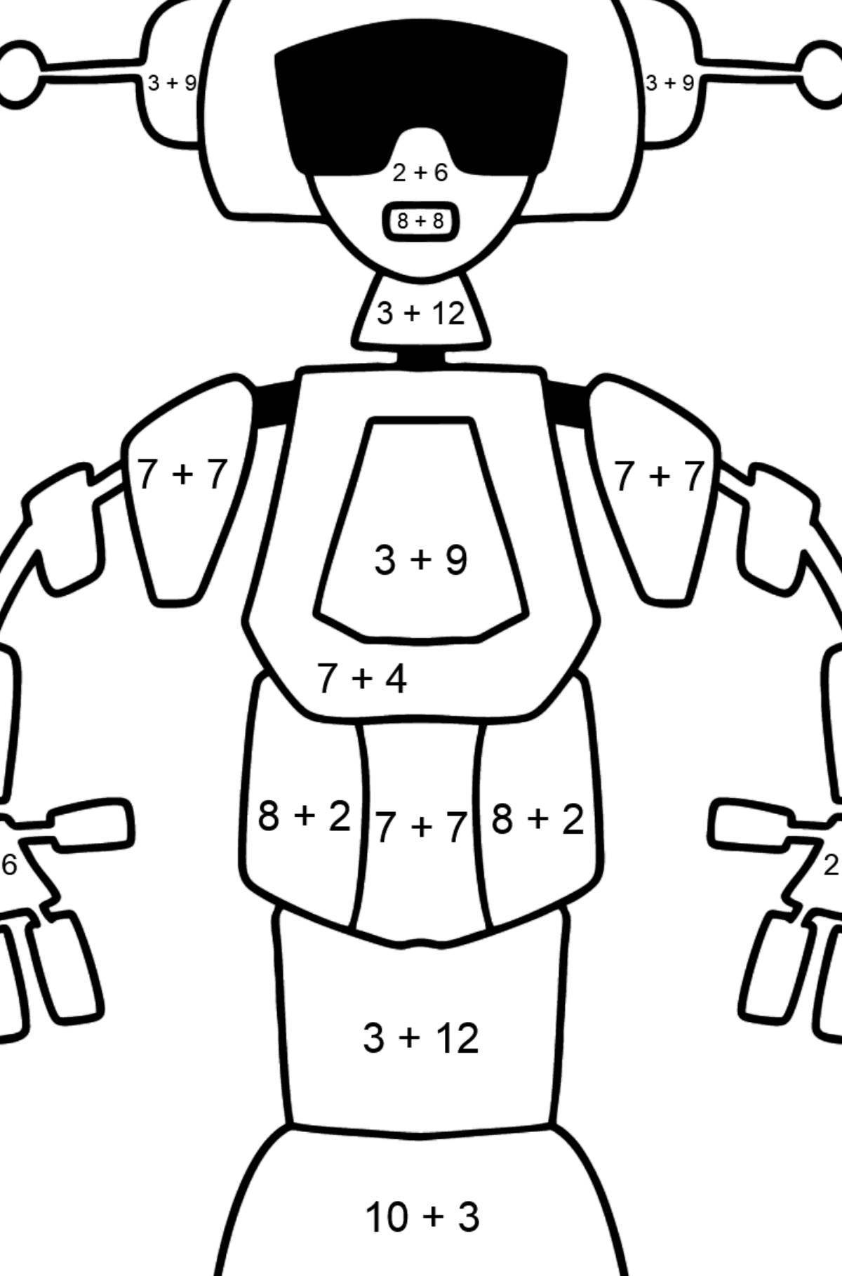 Coloring book brave robot girl