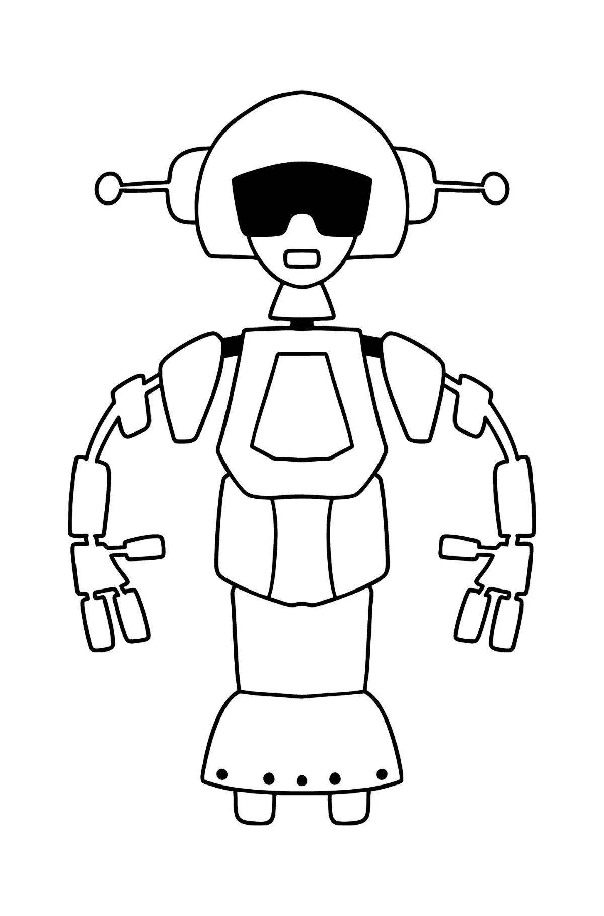Раскраска живая девочка-робот