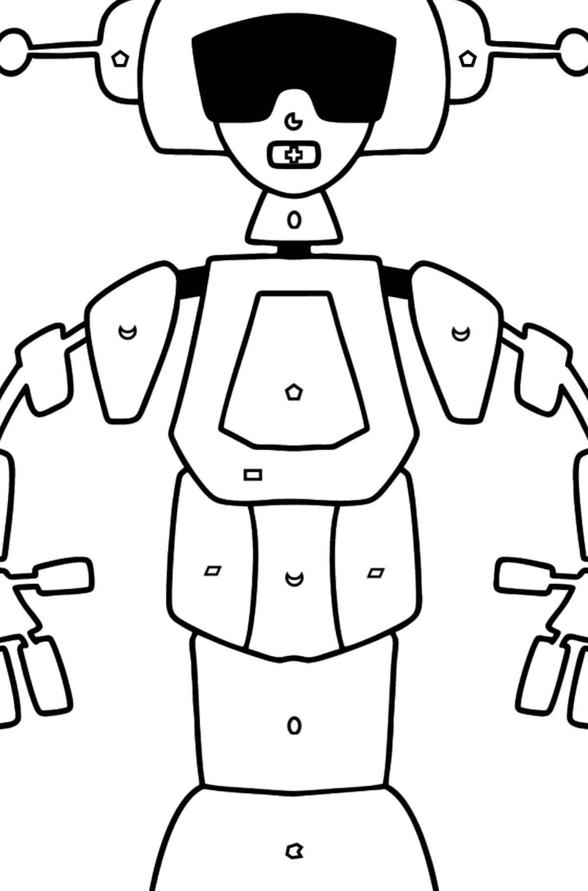 Coloring animated robot girl