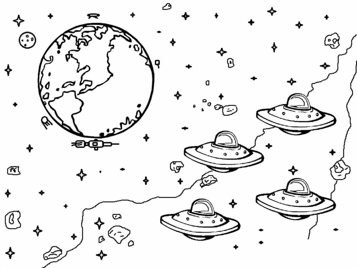 Mysterious space coloring book