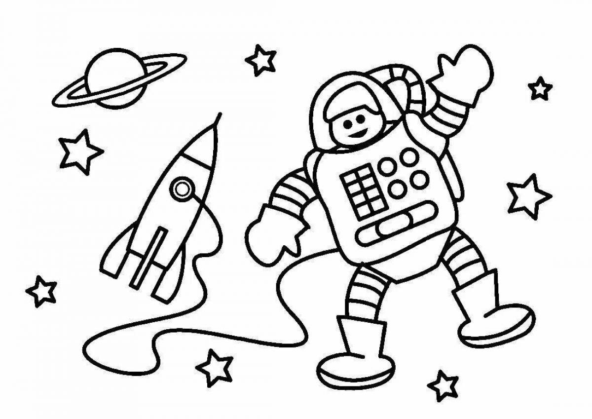 Sparkling space coloring book
