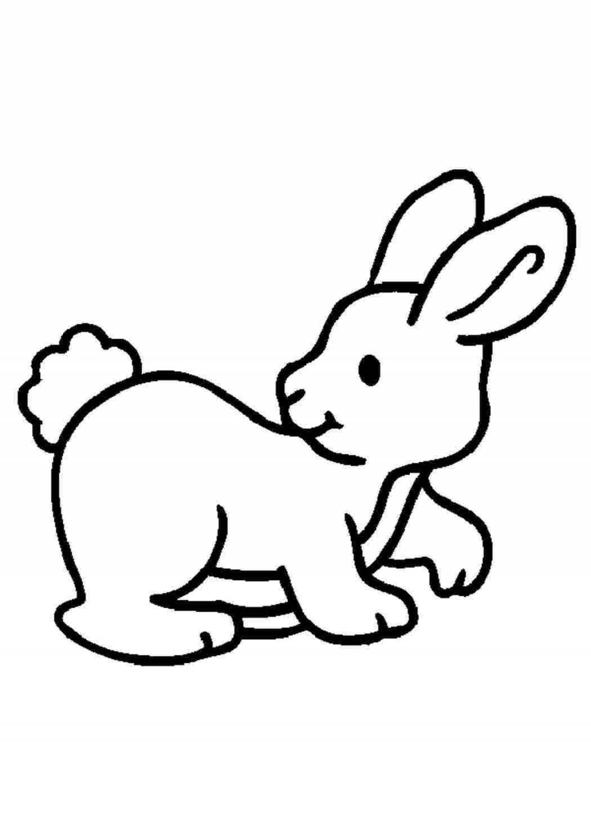 Веселый шаблон раскраски кролика