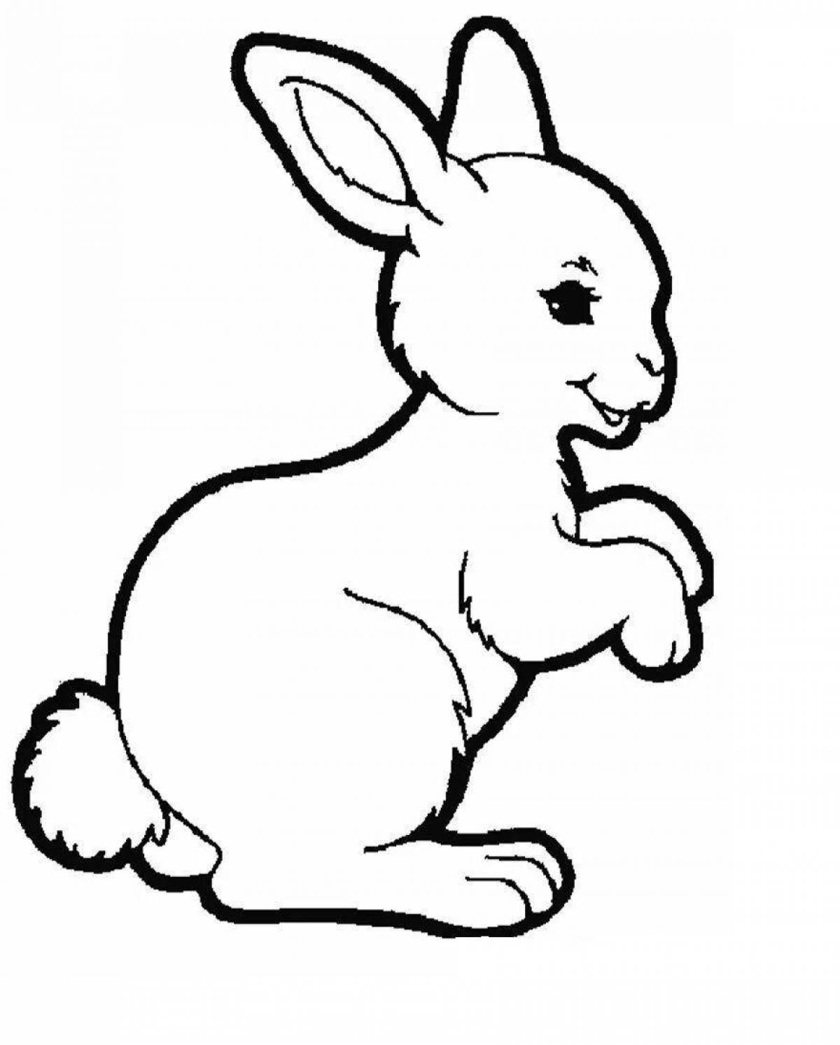 Веселая раскраска страницы кролика