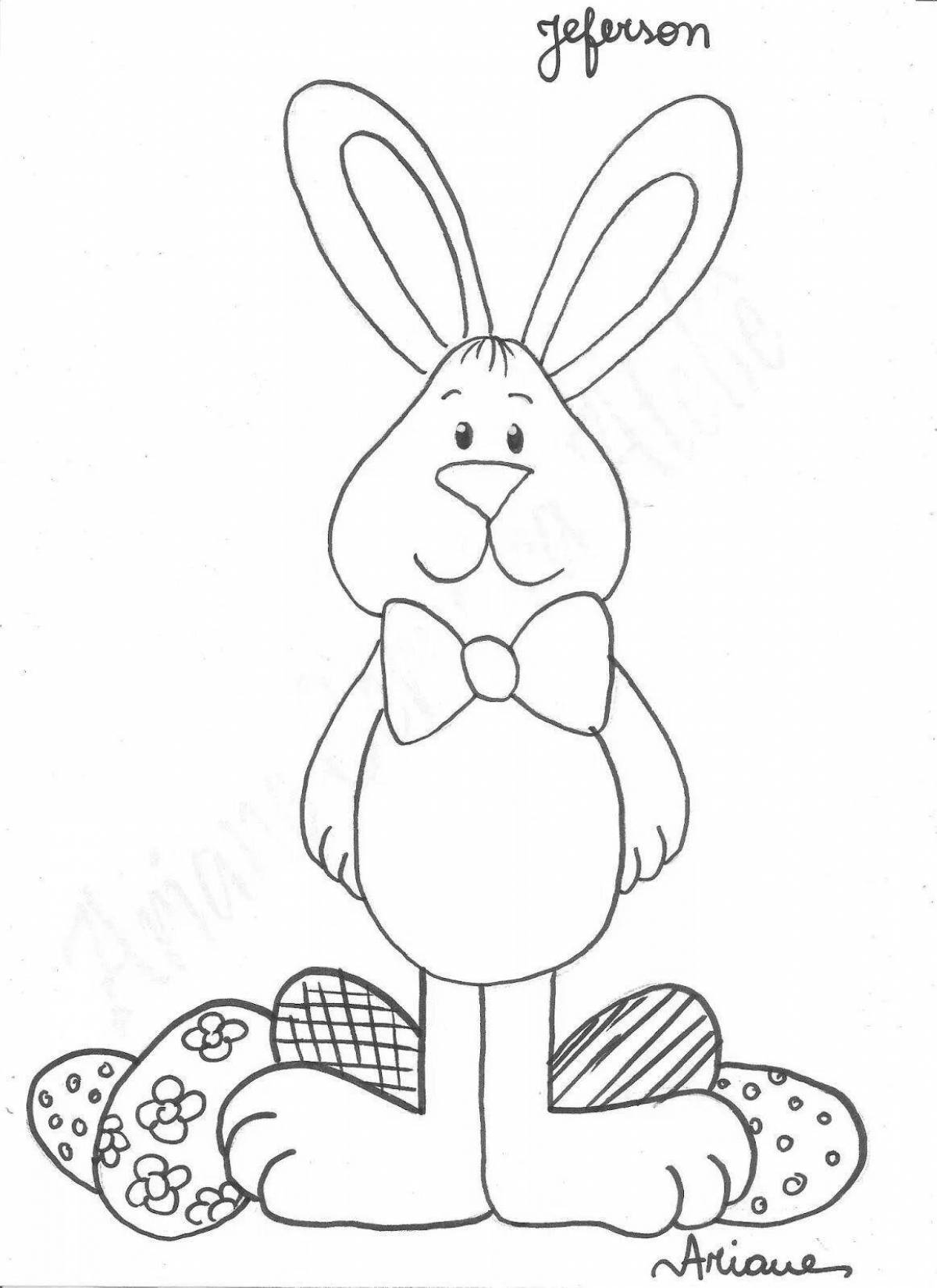 Bright coloring page bunny pattern