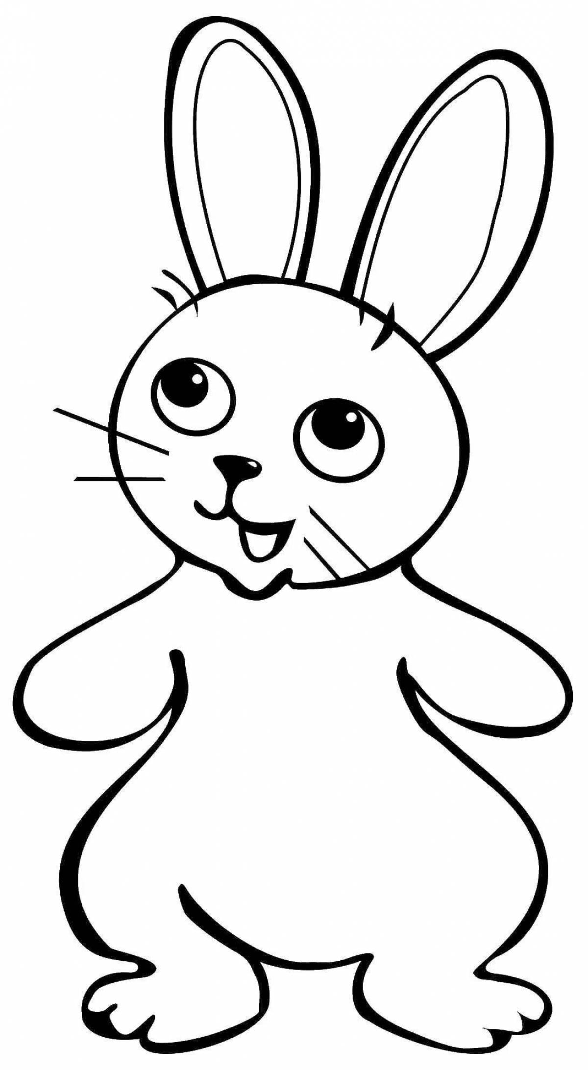 Funny rabbit coloring template