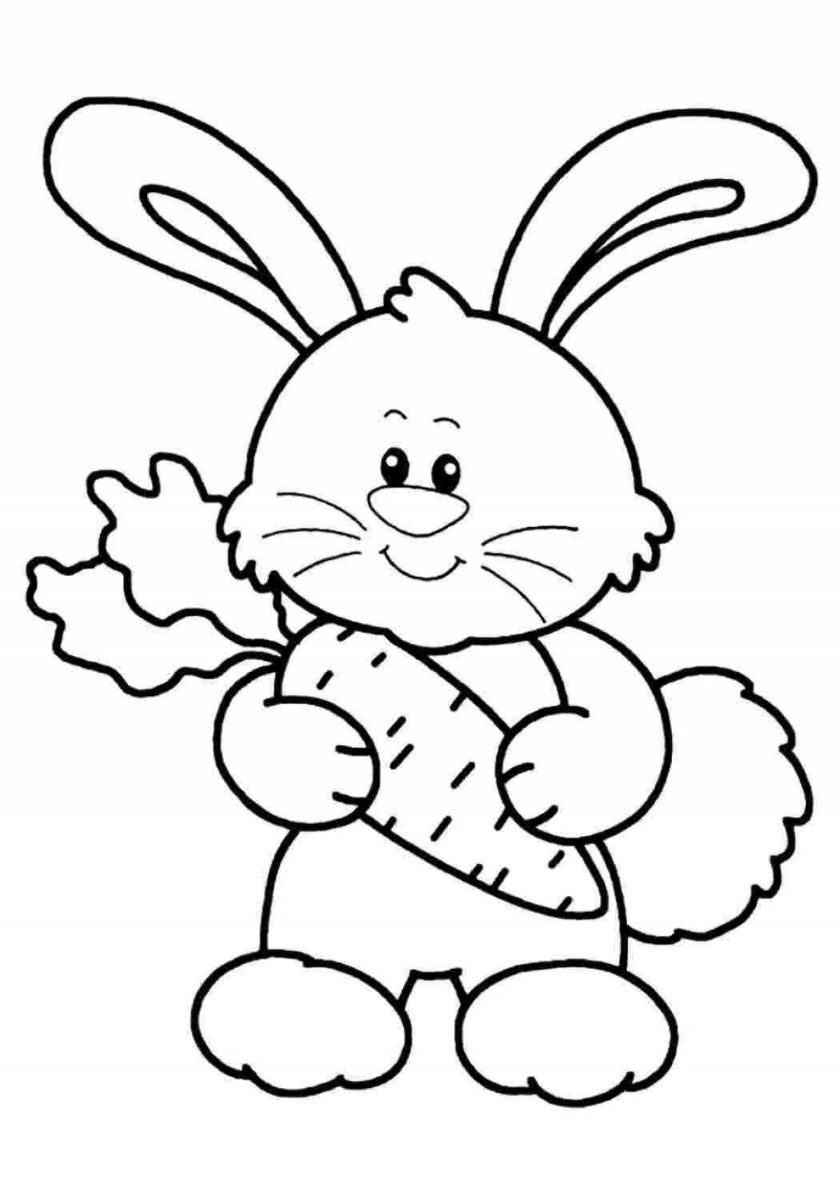 Причудливая раскраска страницы с кроликом