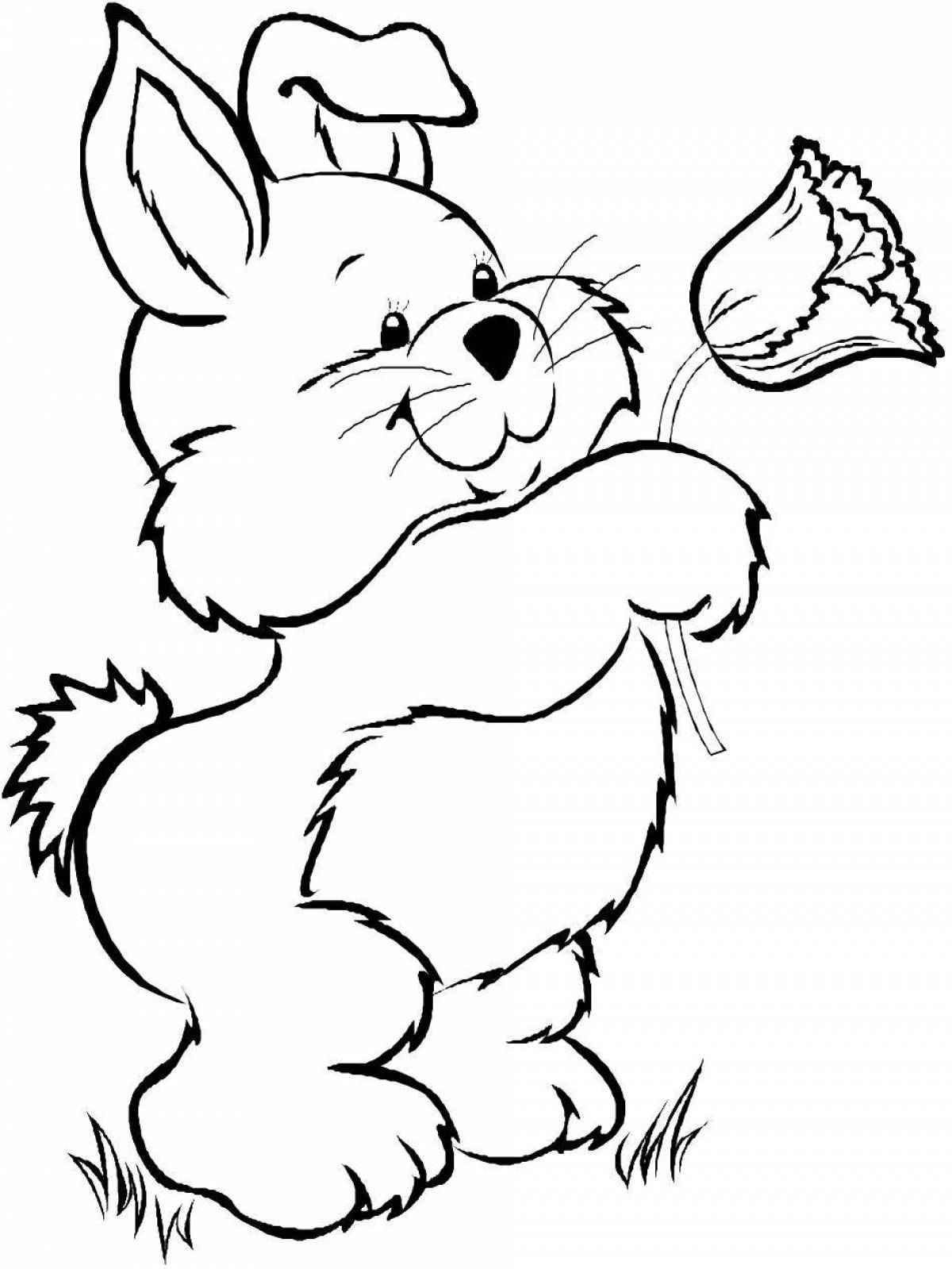 Cute bunny coloring page template