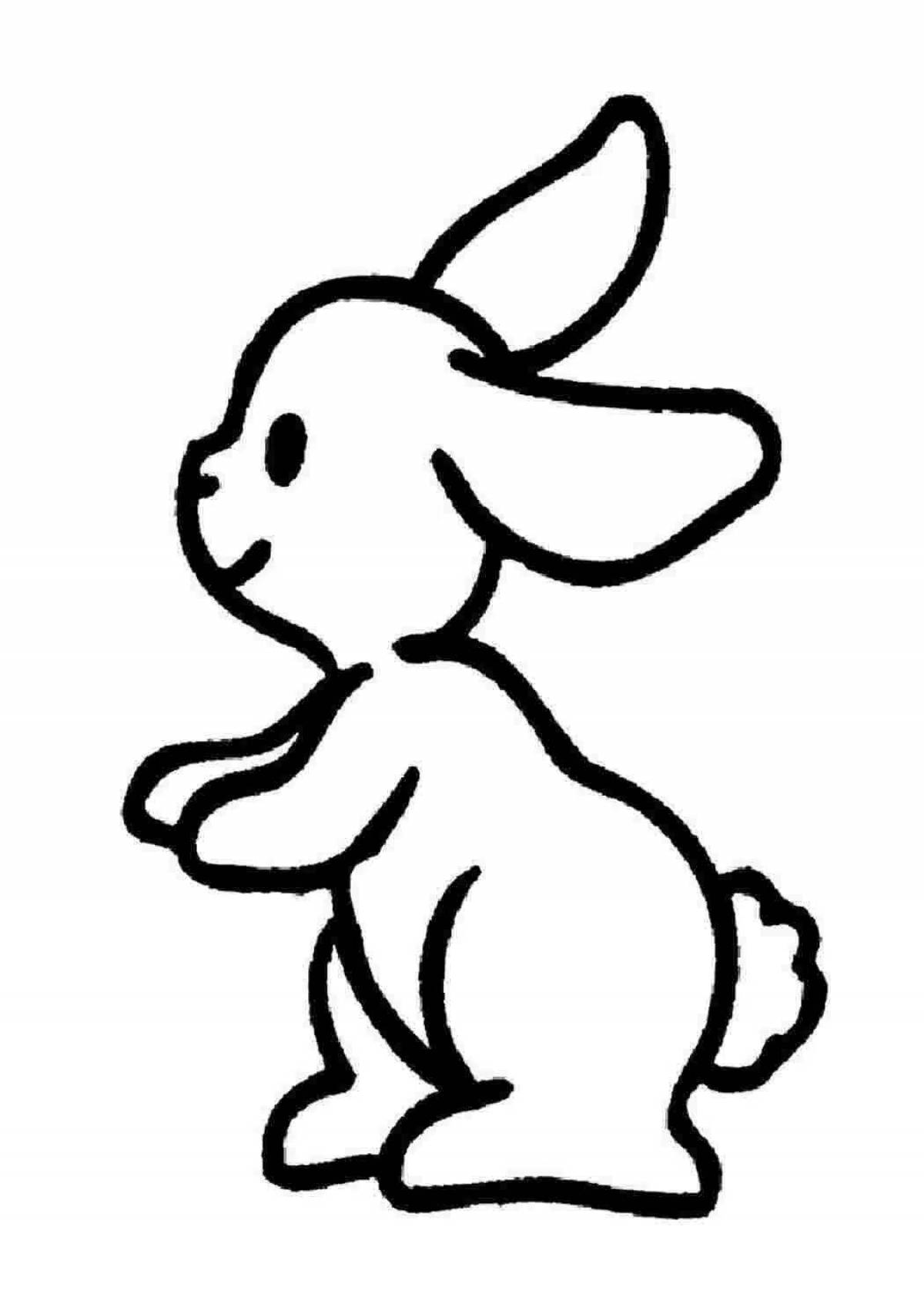 Exuberant bunny coloring page template