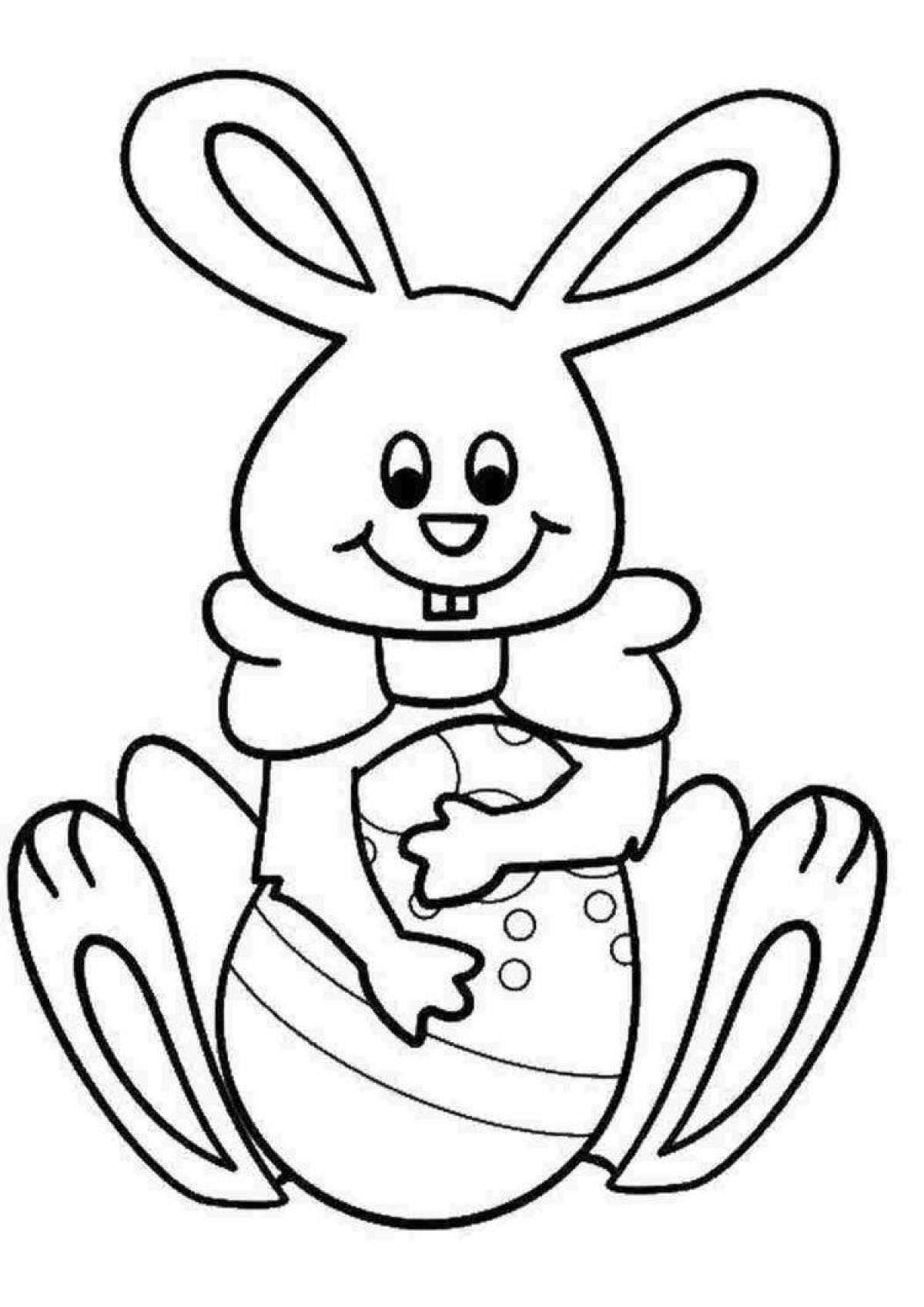 Fun coloring book with rabbit