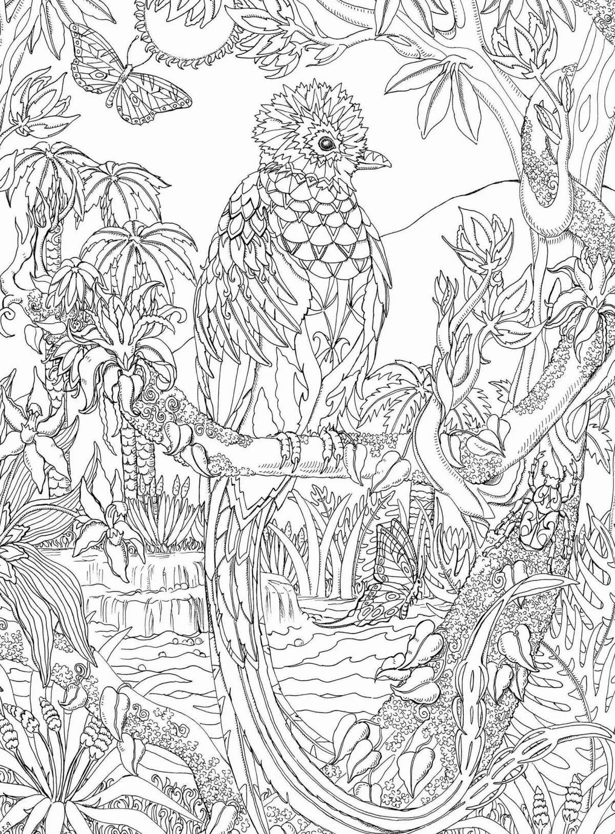 Adorable Antistress Jungle Coloring Book