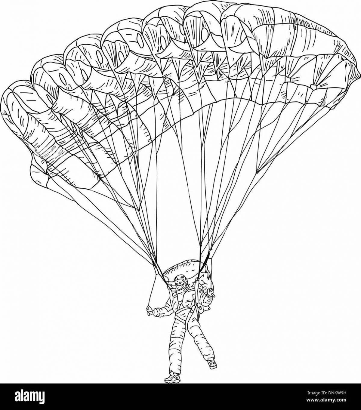 Фото Ослепительный военный парашютист раскраска