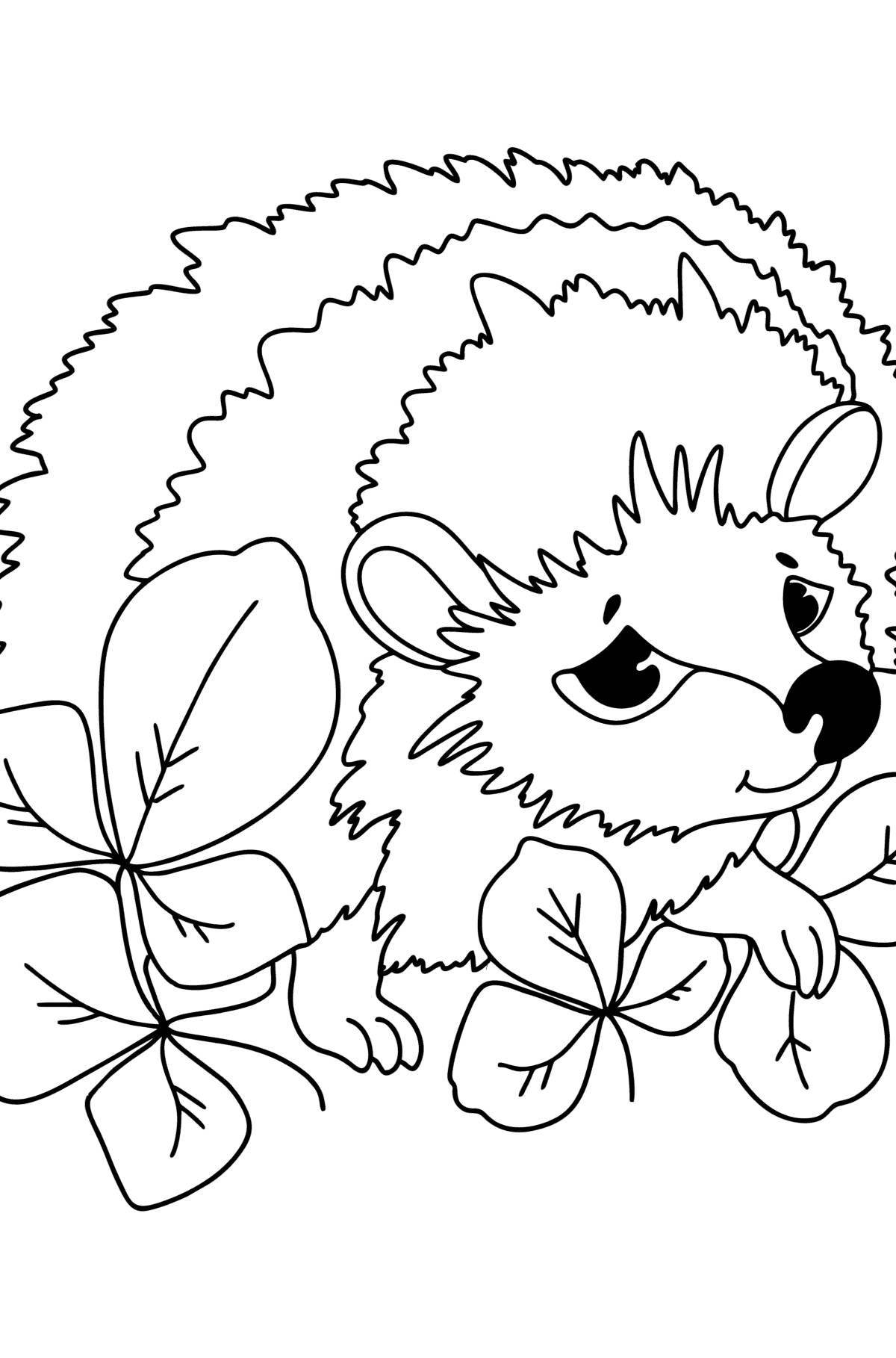 Fun coloring hedgehog new year