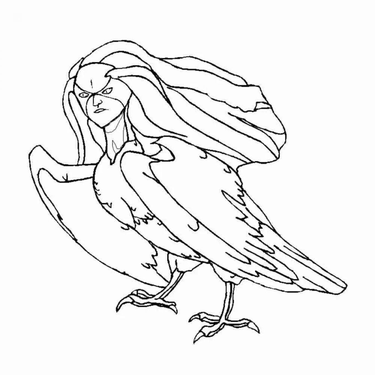 Раскраска serendipitous sirin bird