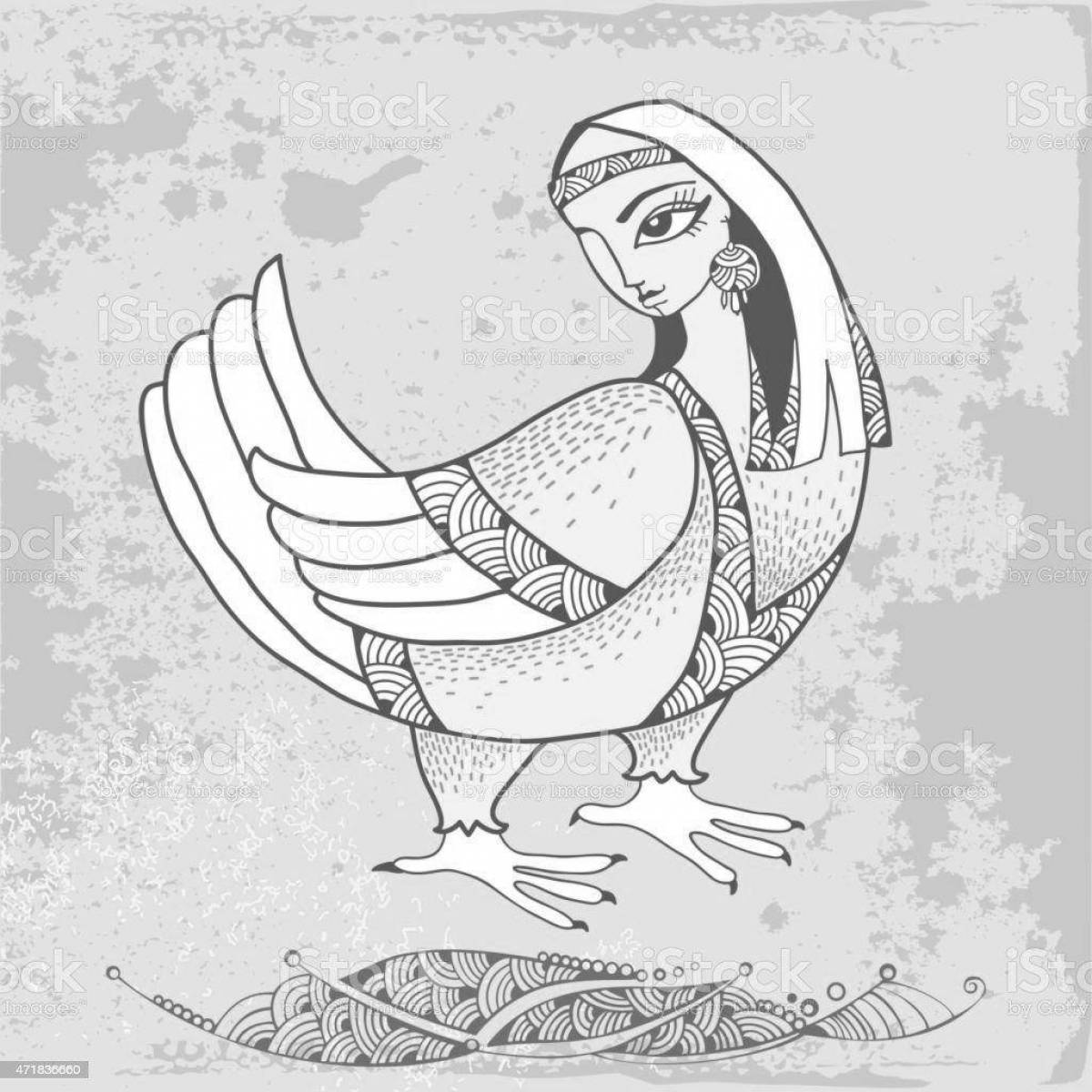 Буйная раскраска sirin bird