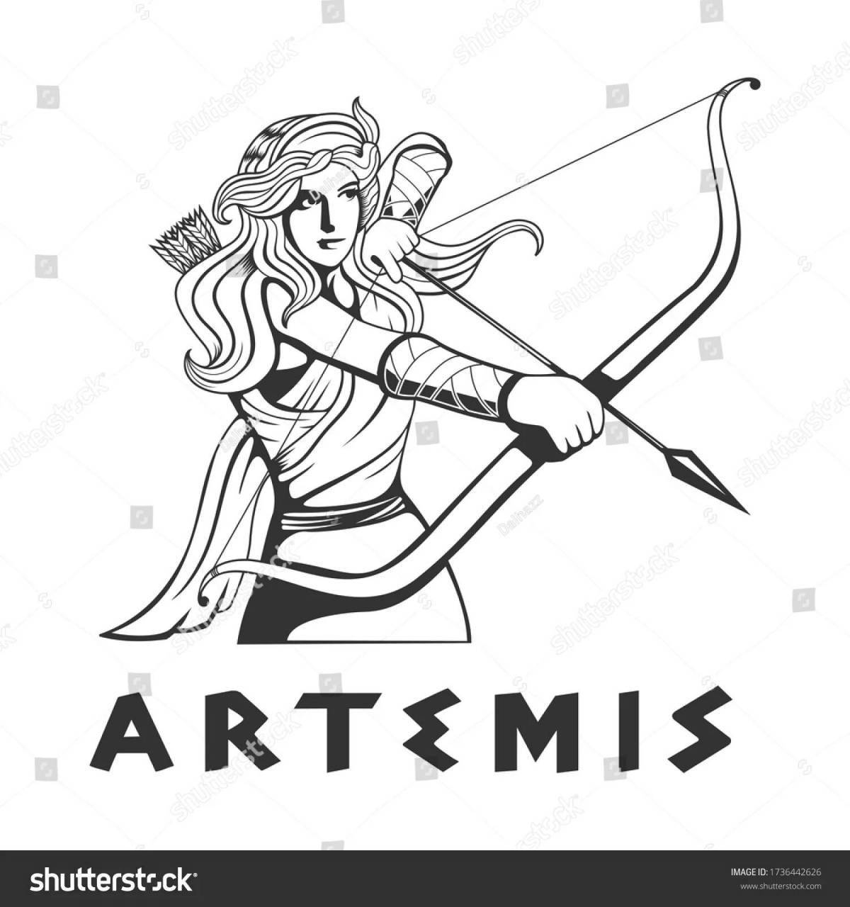 Amazing coloring of the Goddess Artemis