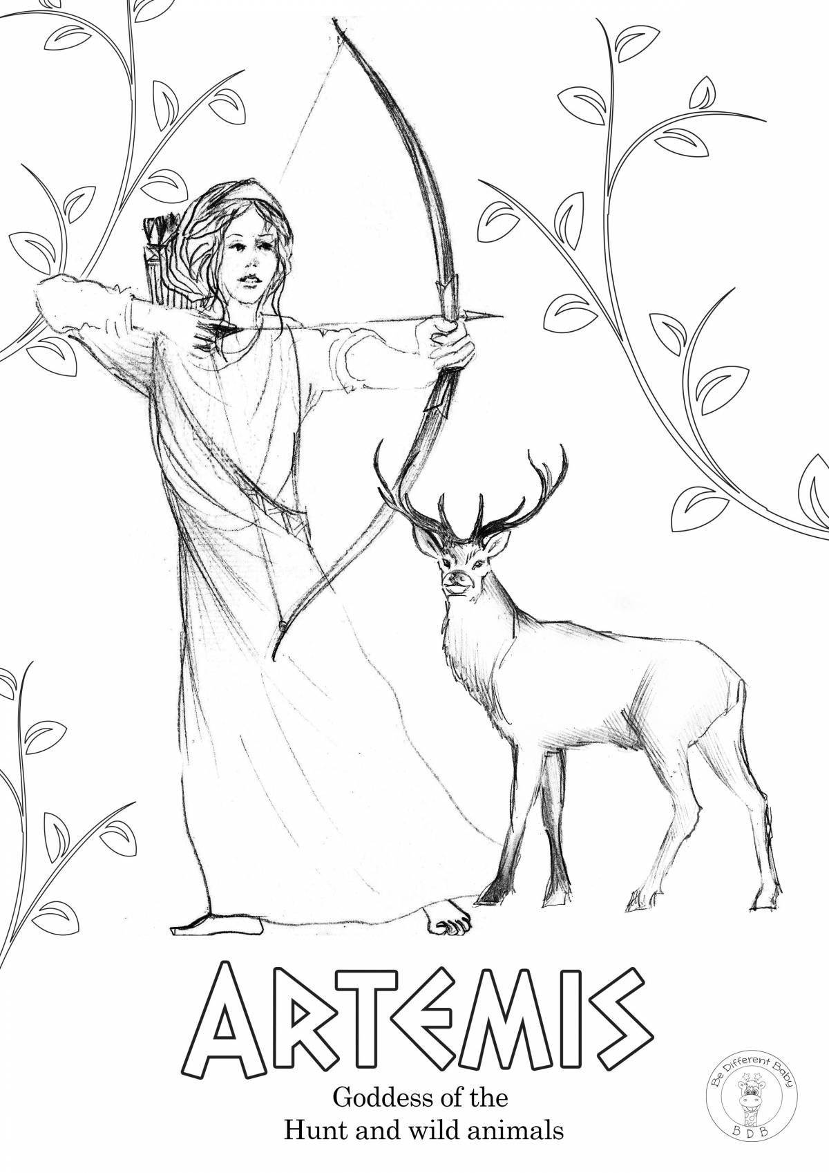 Generous coloring of the goddess Artemis