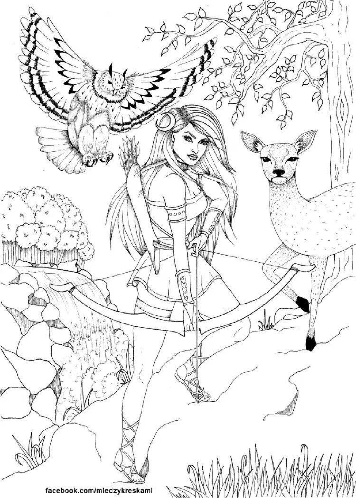 Generous coloring of the goddess Artemis