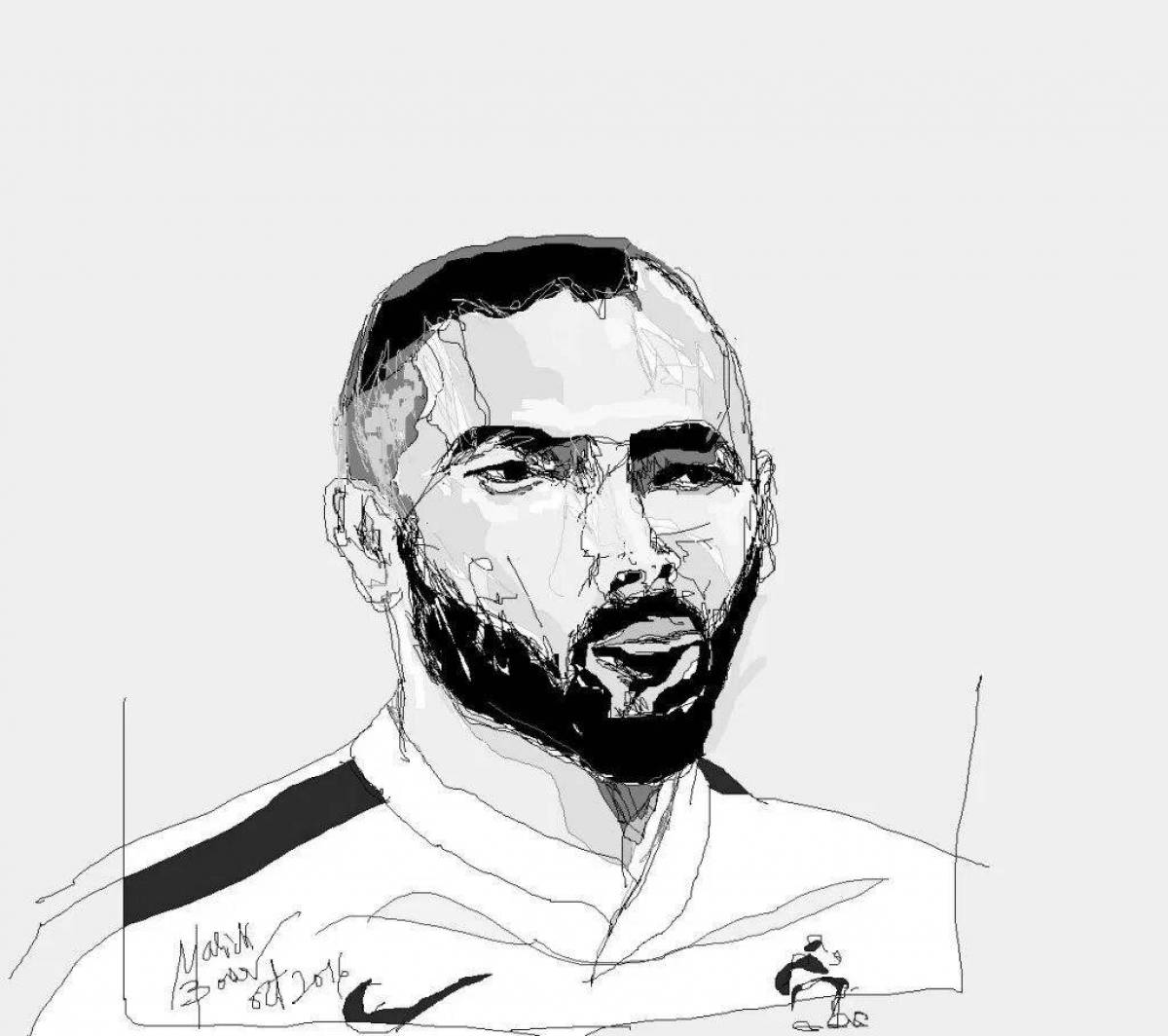 Karim Benzema's adorable coloring page