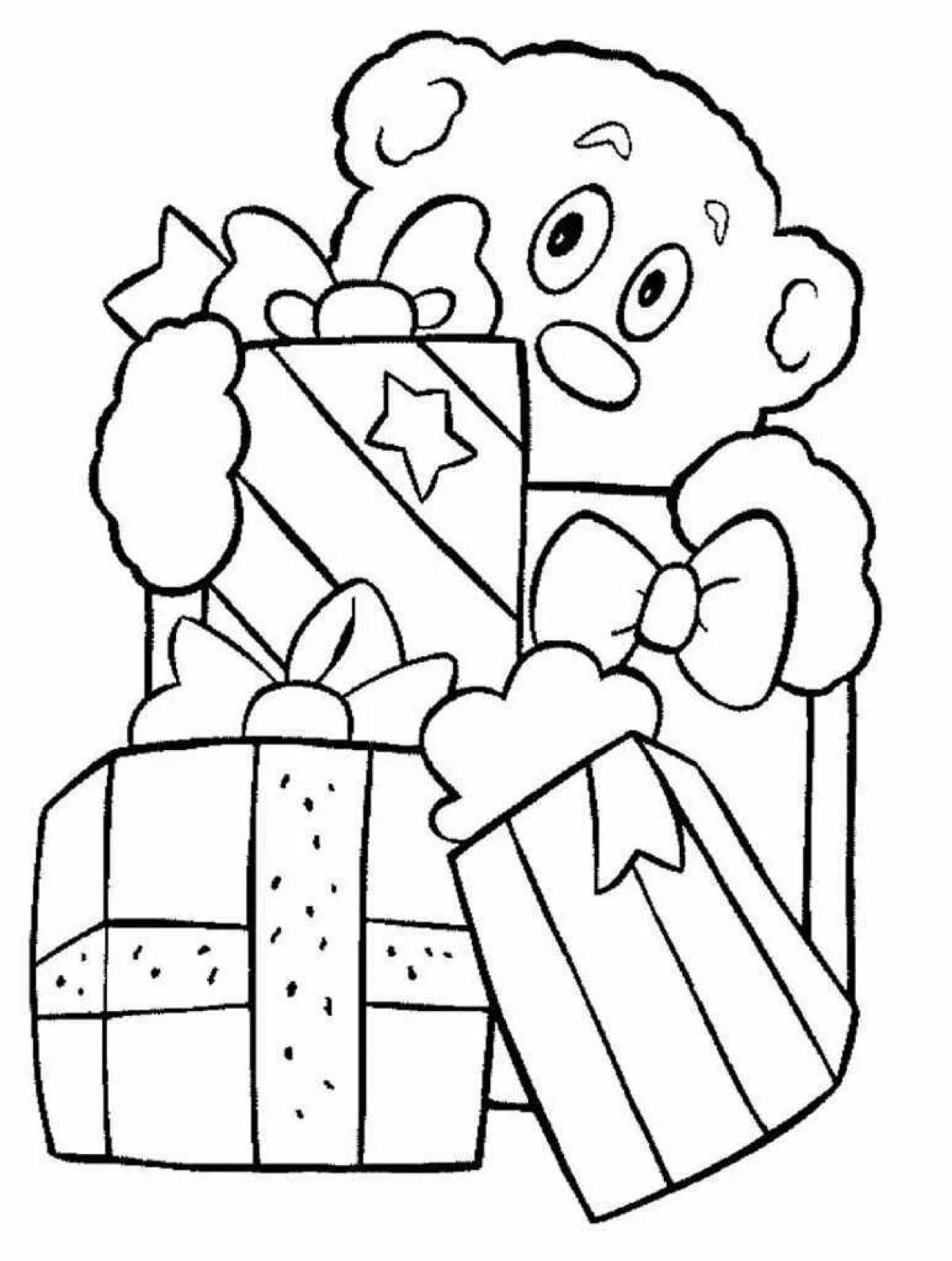 Adorable coloring page of grandpa postcard