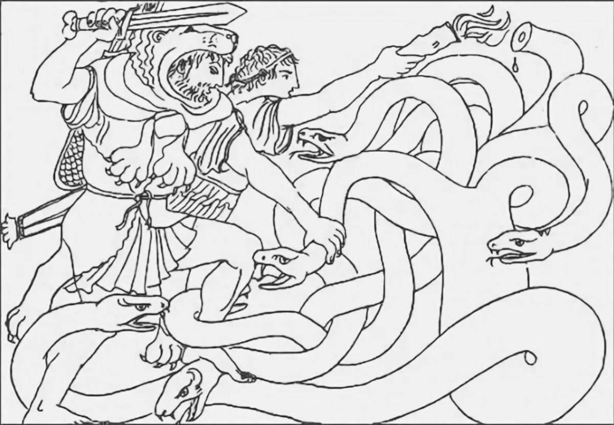 Coloring page majestic hercules exploits