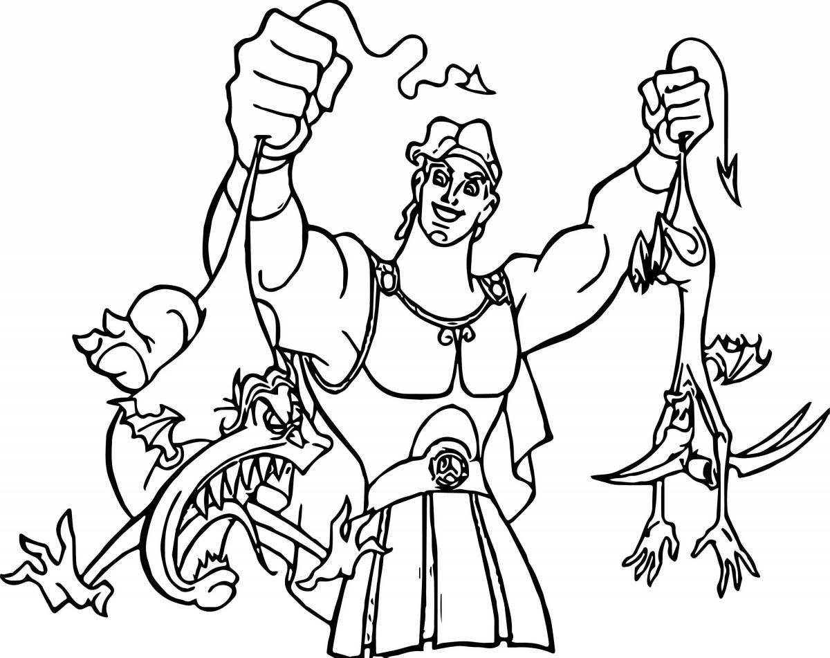 Radiant hercules exploits coloring page