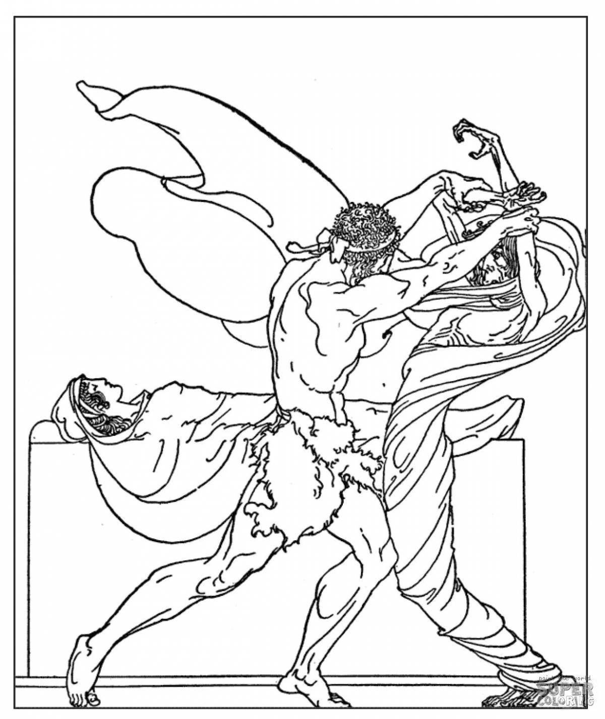 Coloring page impressive labors of Hercules