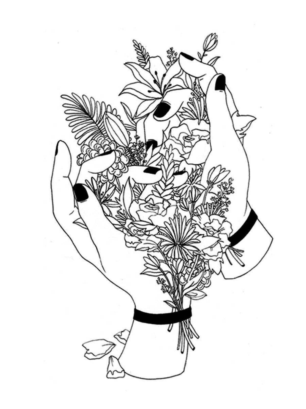 Creative coloring aesthetic drawing