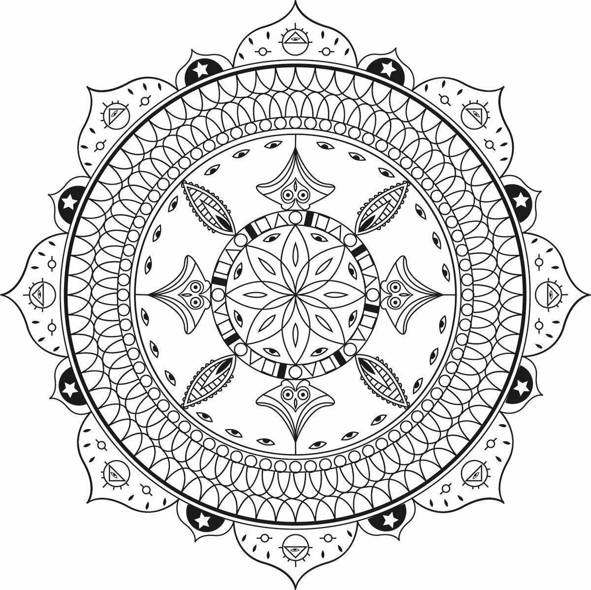 Spicy coloring mandala of success