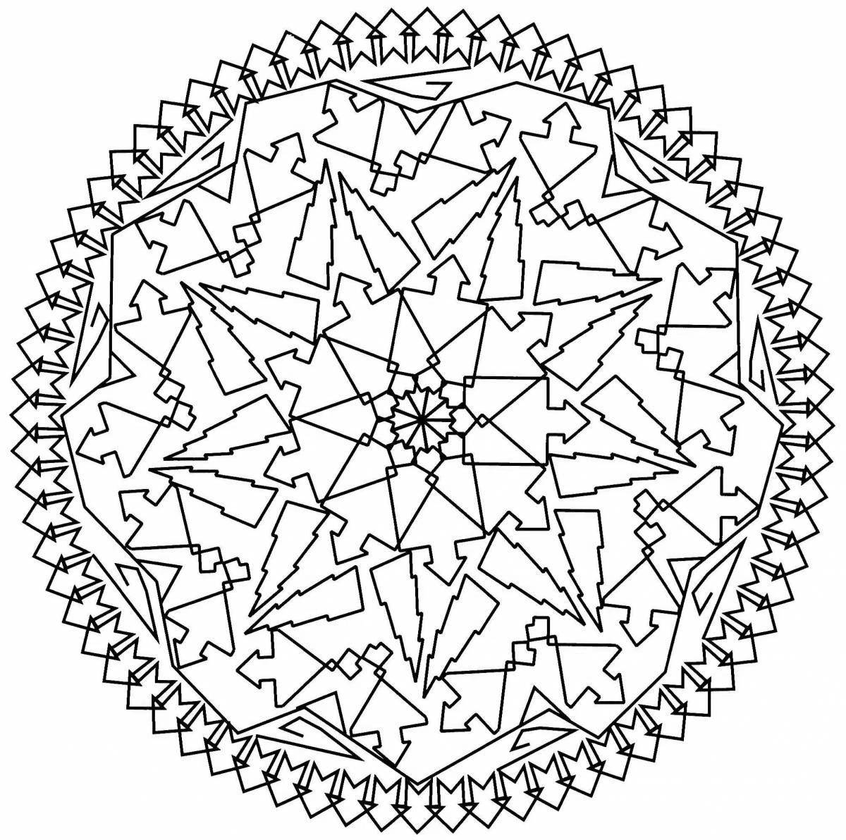 Blissful coloring mandala of success