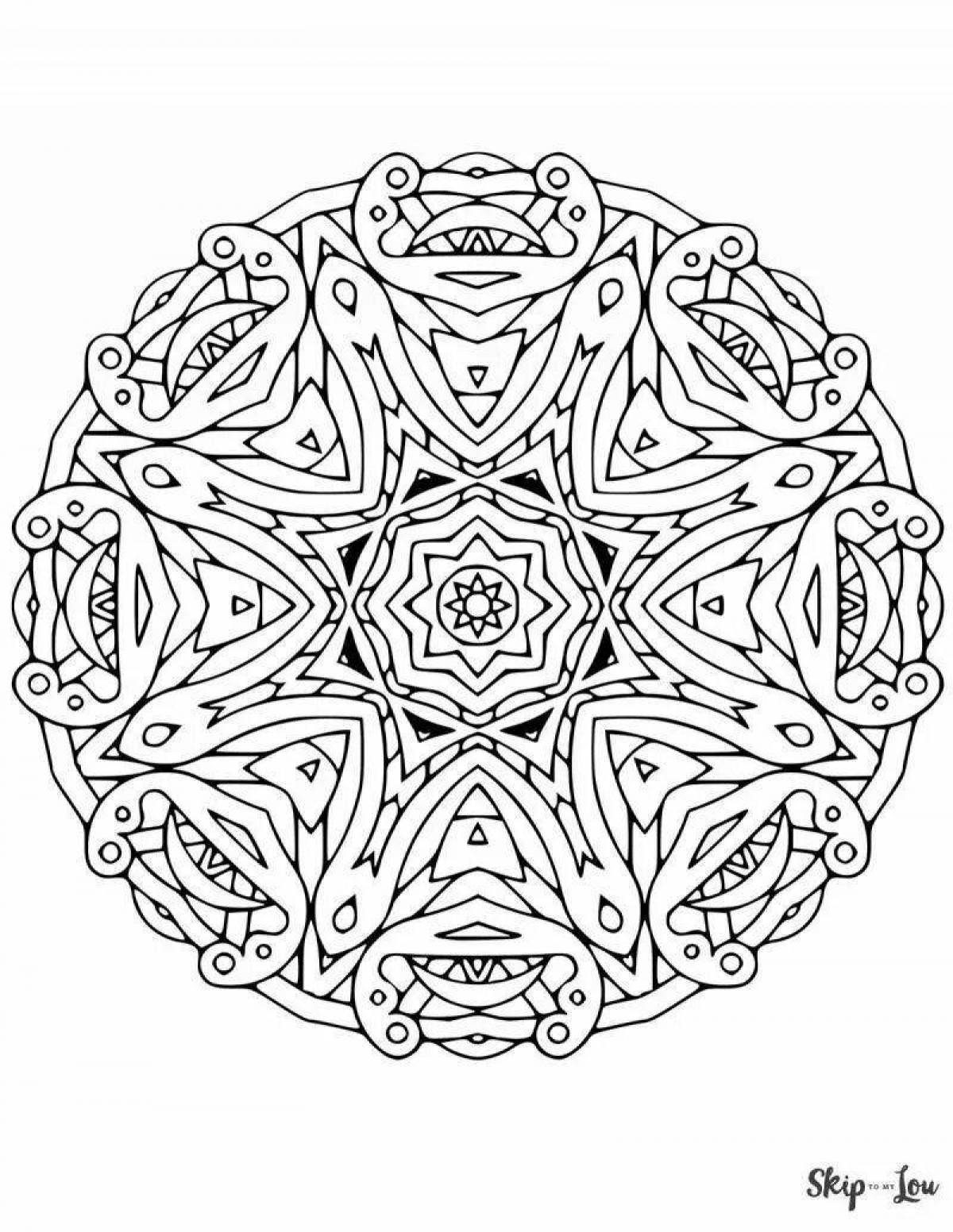 Fun coloring mandala of success