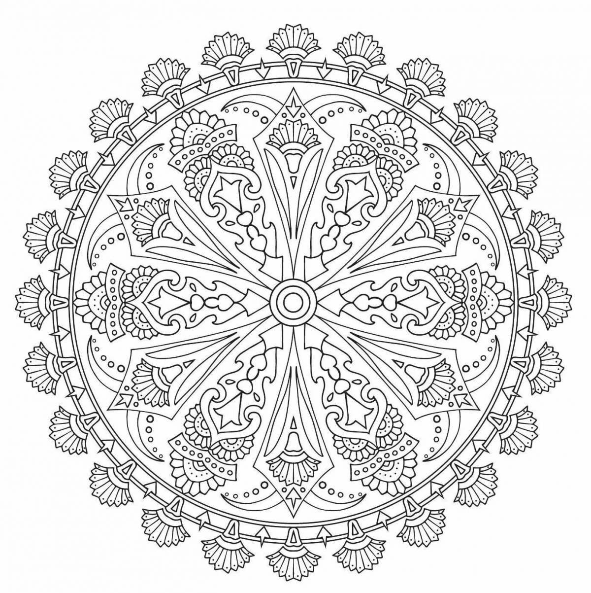 Fancy coloring mandala of success