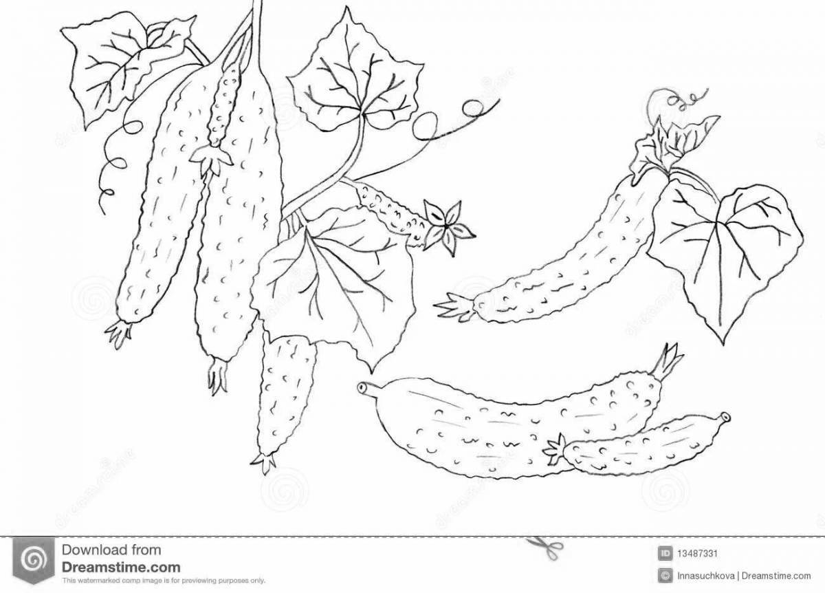 Fun cucumber nose coloring page