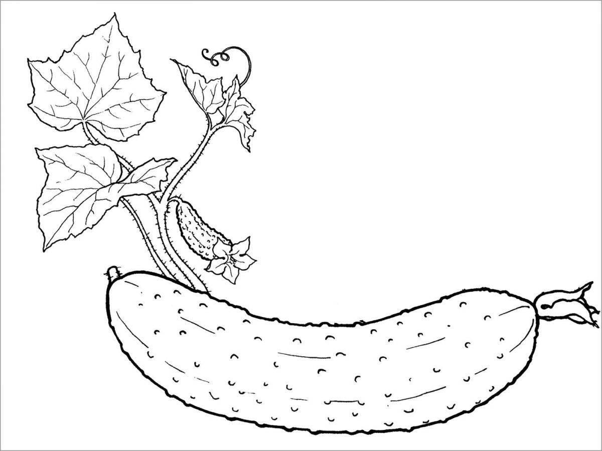 Intricate cucumber nose coloring page