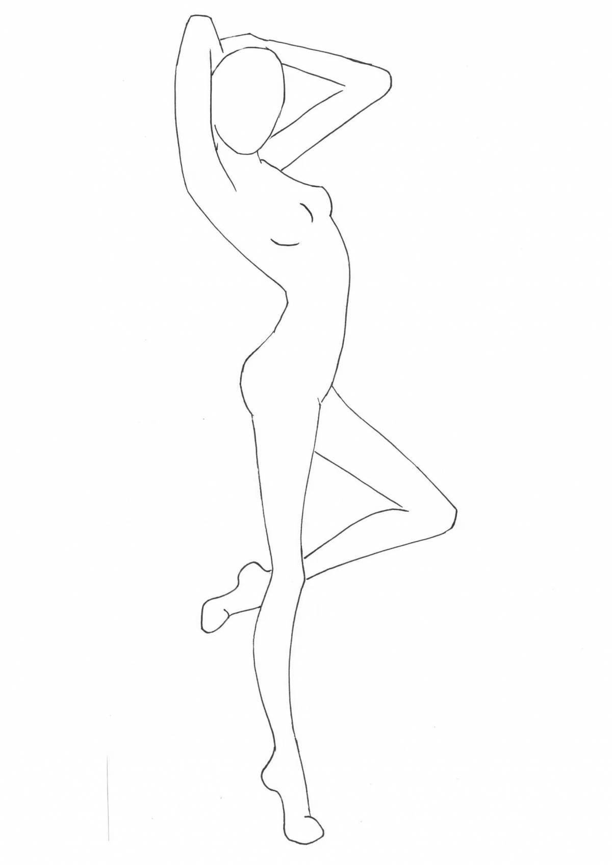 Coloring book glowing female mannequin