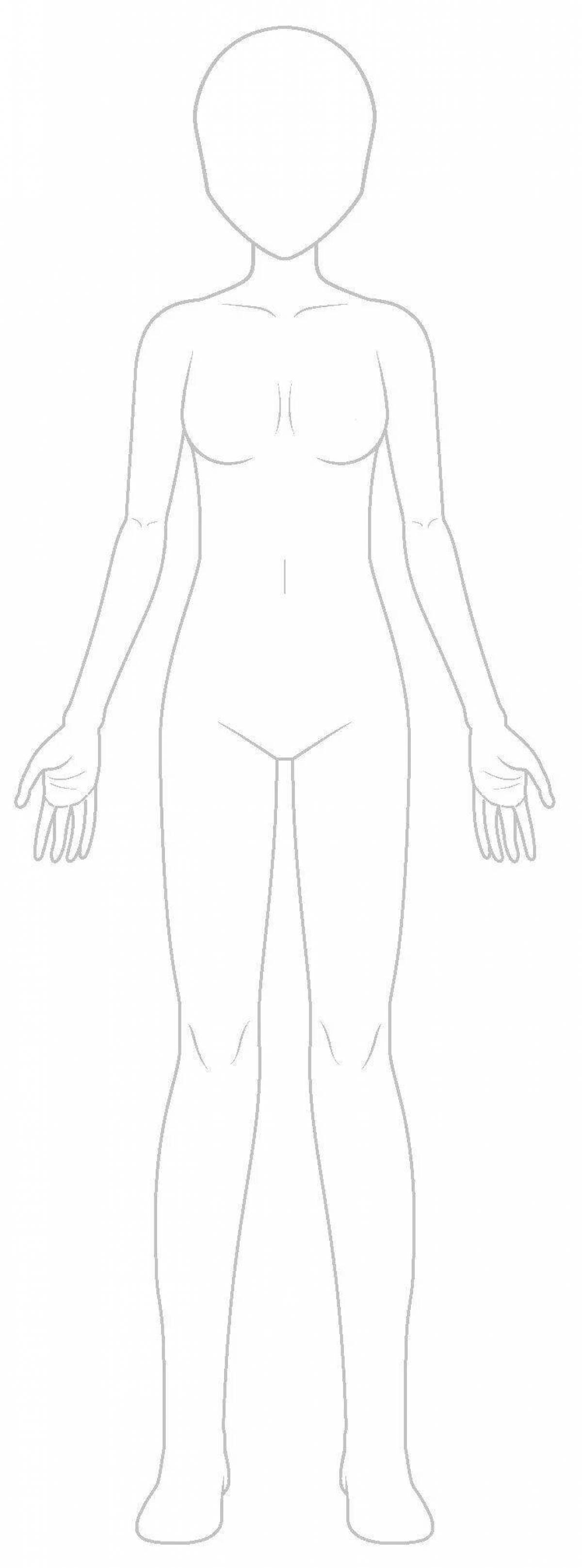 Coloring page bold female mannequin