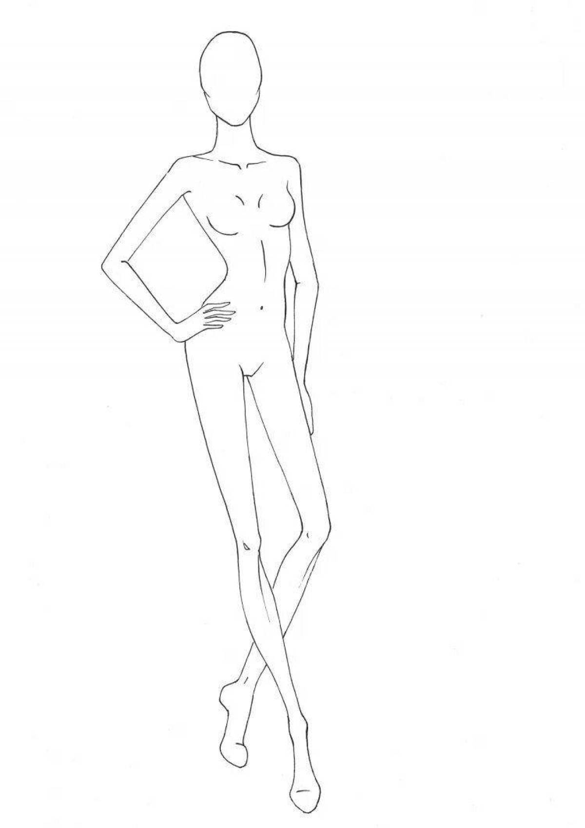 Coloring page mystical female mannequin