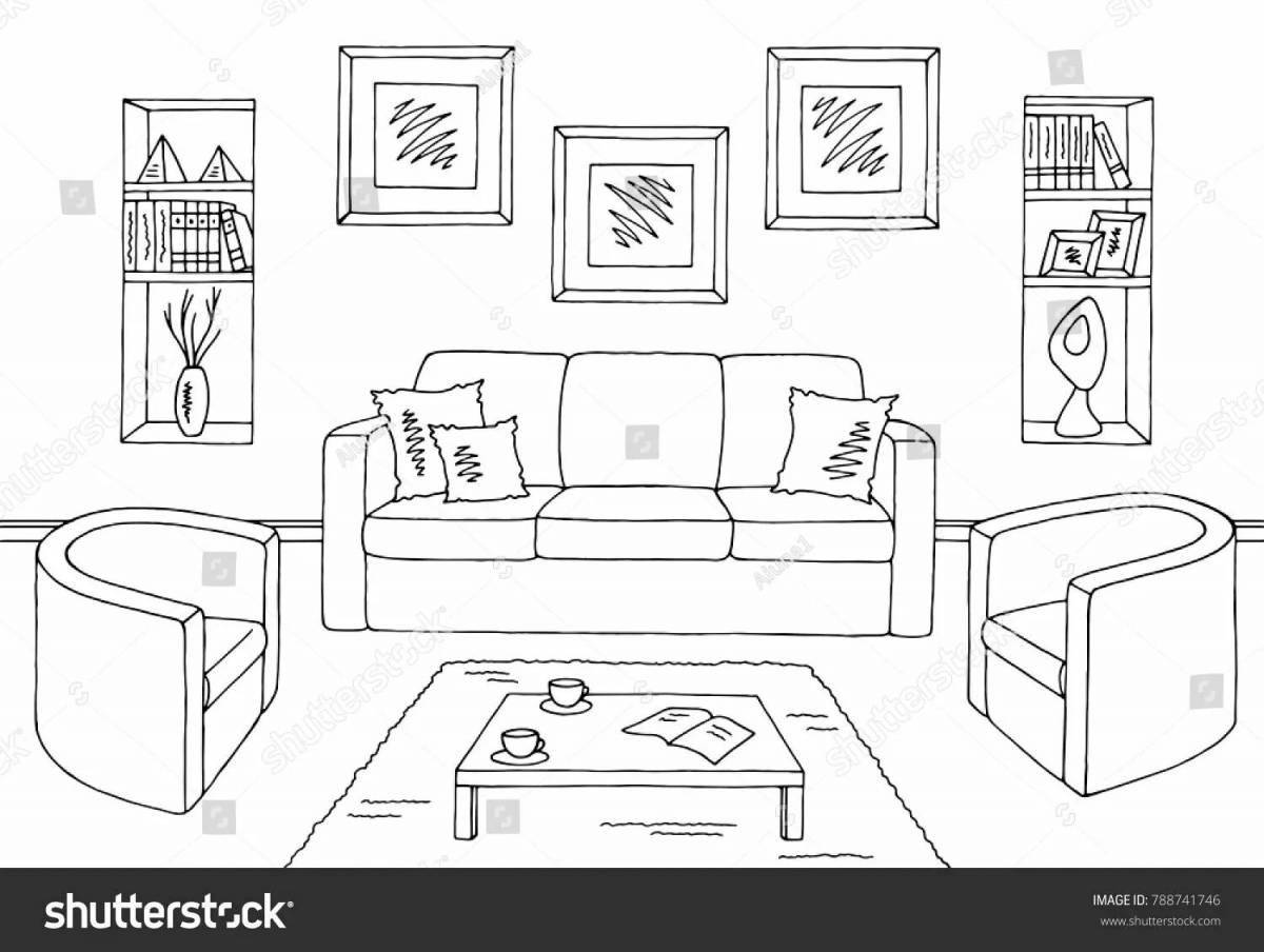 A fun coloring book for the living room