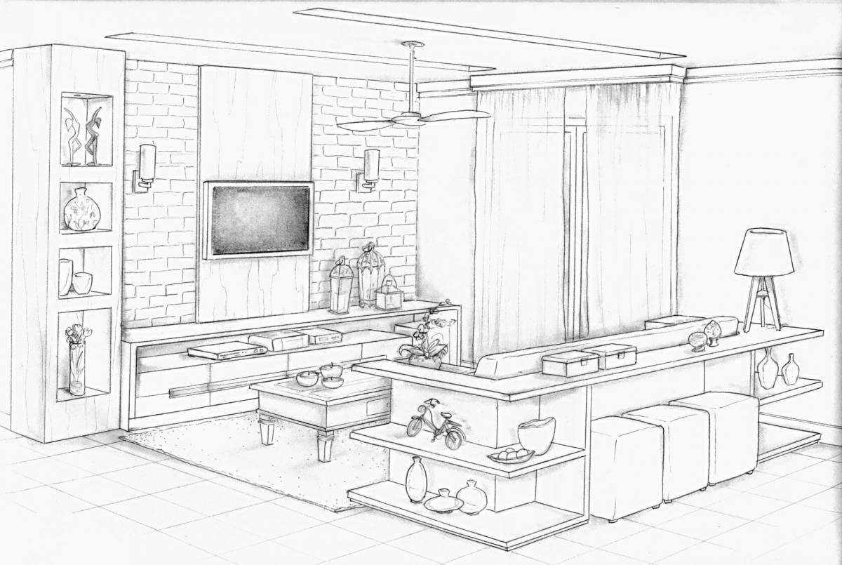 Dramatic coloring of the living room