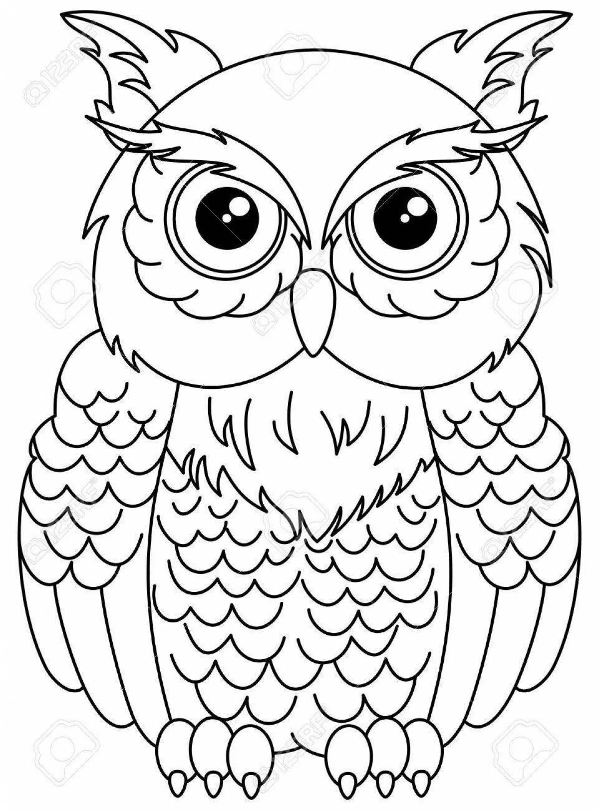 Coloring page elegant long-eared owl