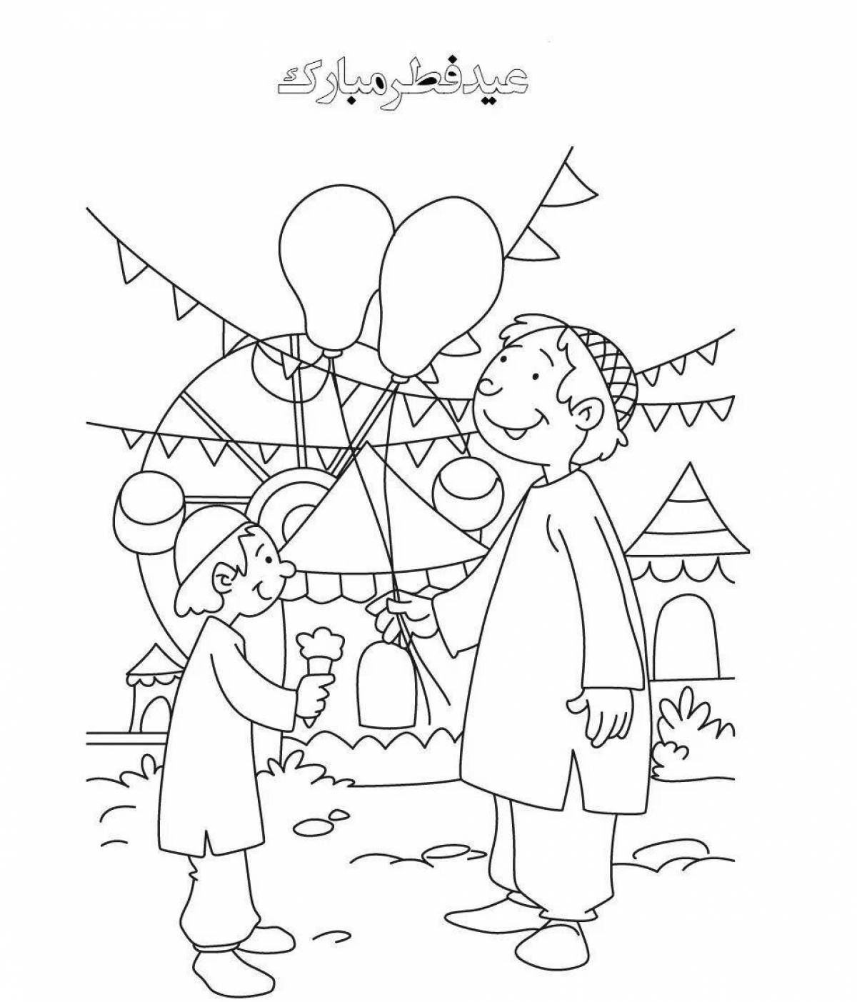 Coloring page joyful holiday nauryz