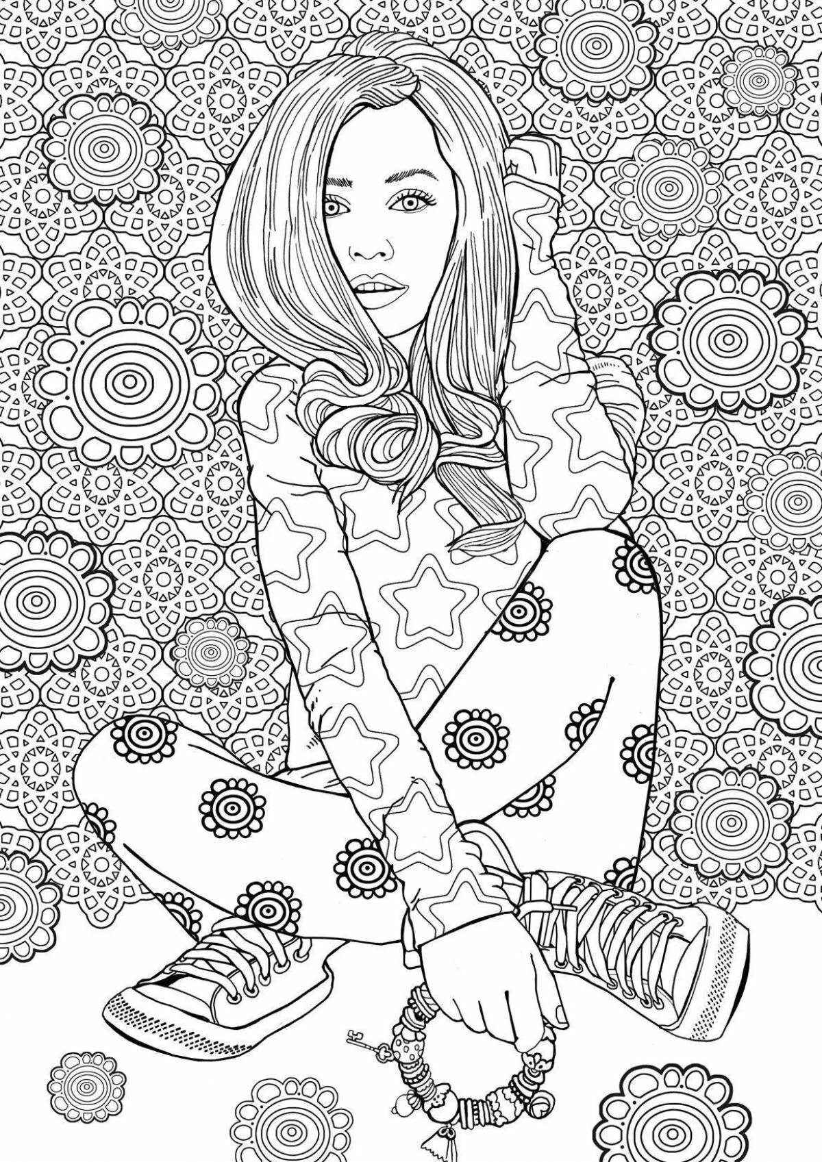 Creative modern coloring book for teenagers