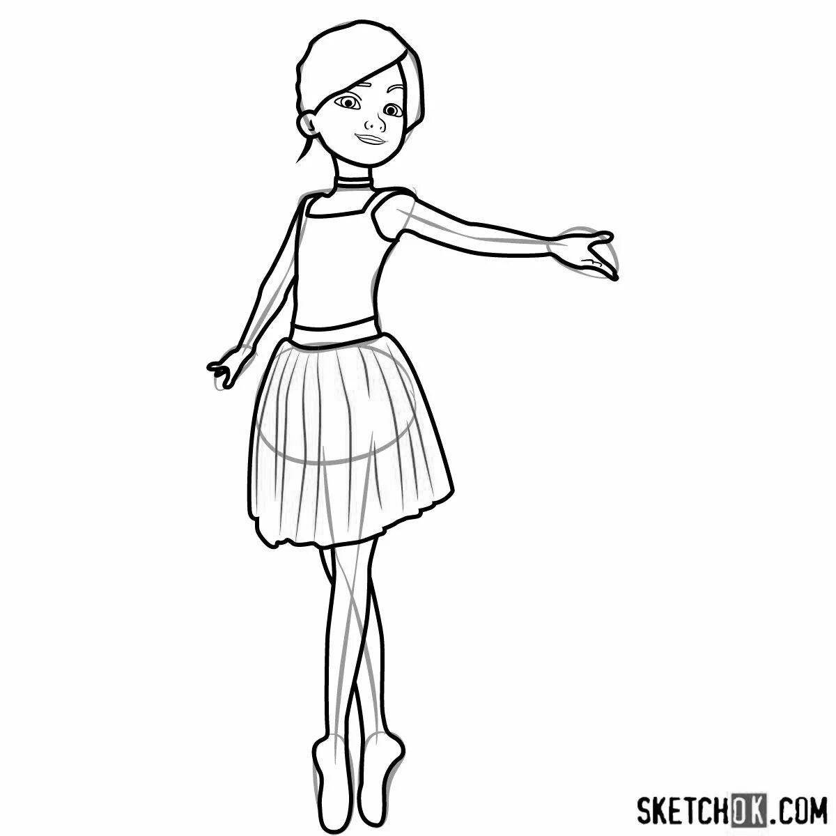 Coloring page exquisite ballerina